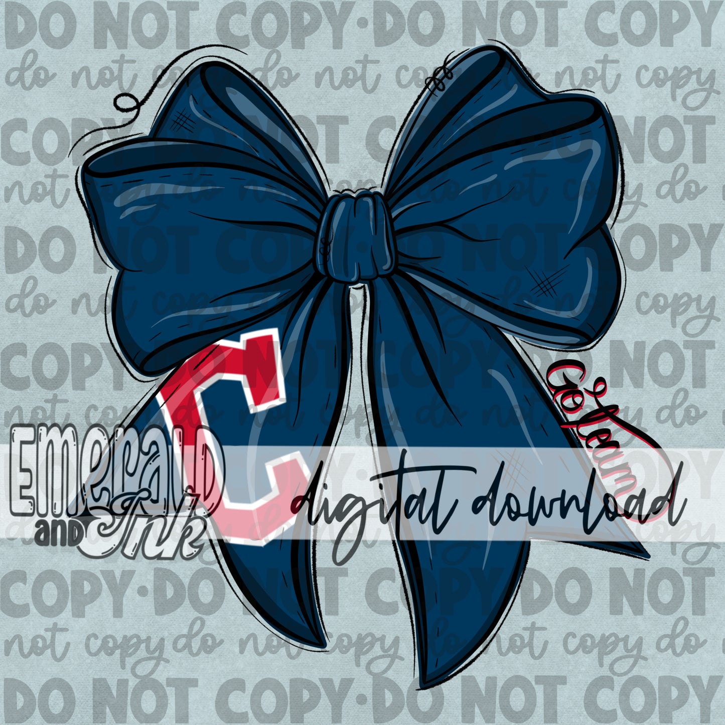 Baseball Team Bow CG Digital Download