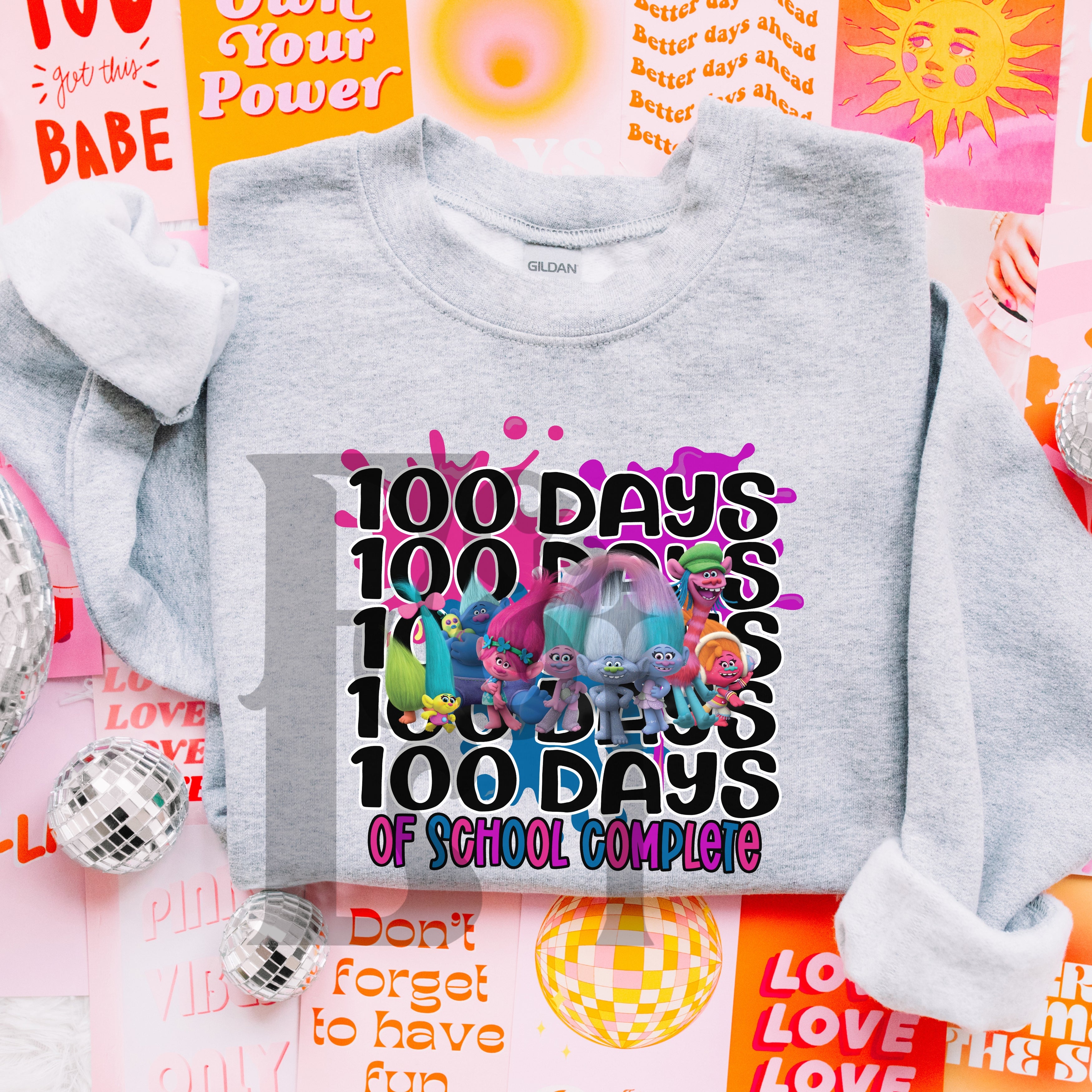 100 Days of School 3 DTF Transfer Emerald & Ink