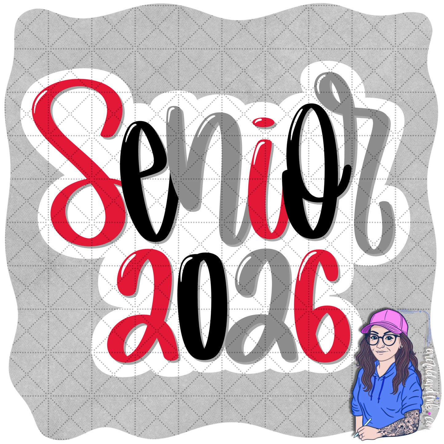 Senior 2026 Hand Lettered PNG - color change upon request