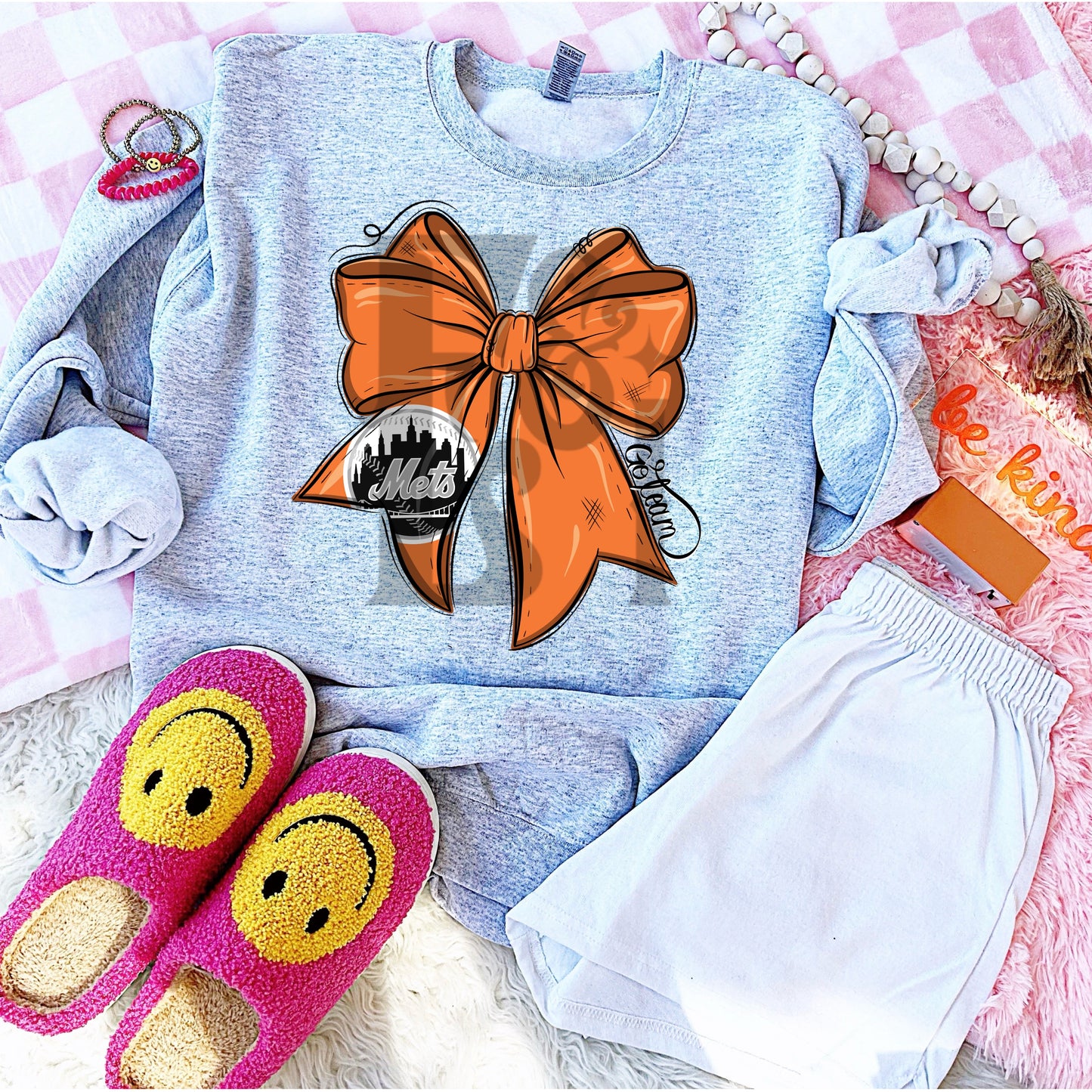 Baseball Team Bow NYM ORANGE Digital Download