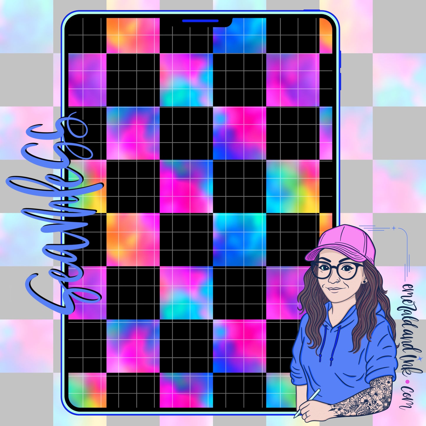 Neon Screams Seamless Coord 2 - JPG Digital