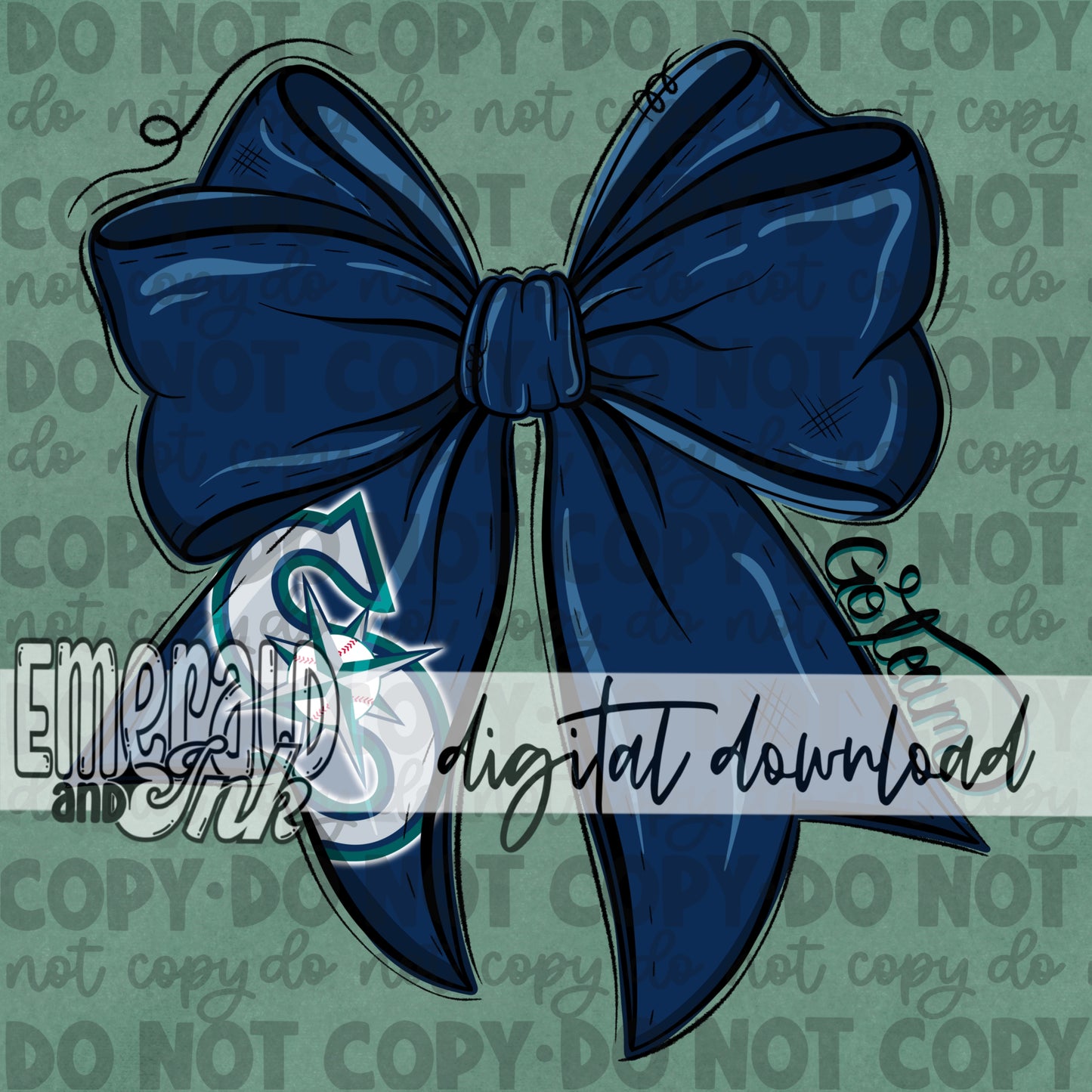 Baseball Team Bow SM Digital Download