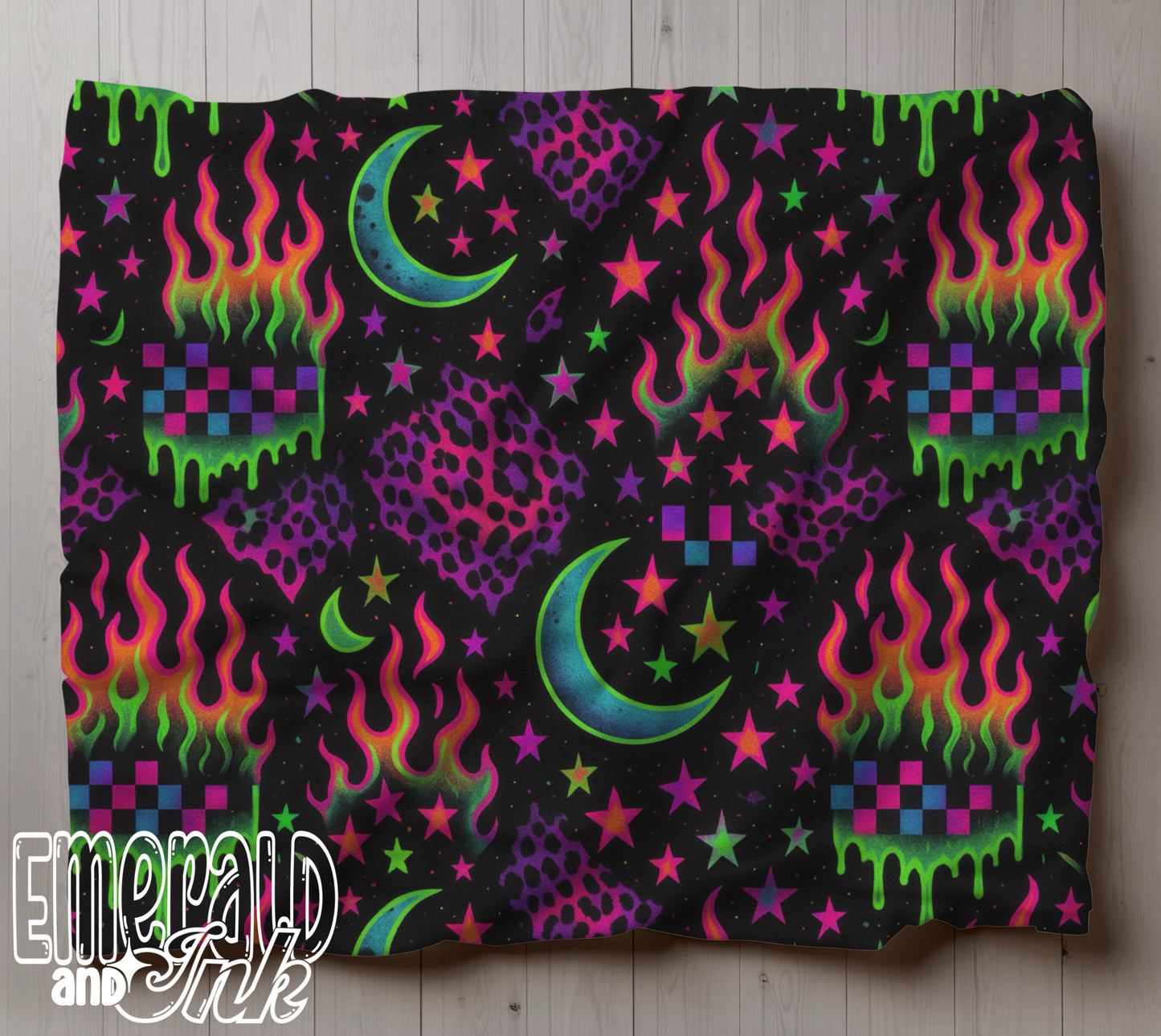 Neon Craze Cozy Throw Blanket - Multiple Sizes Available