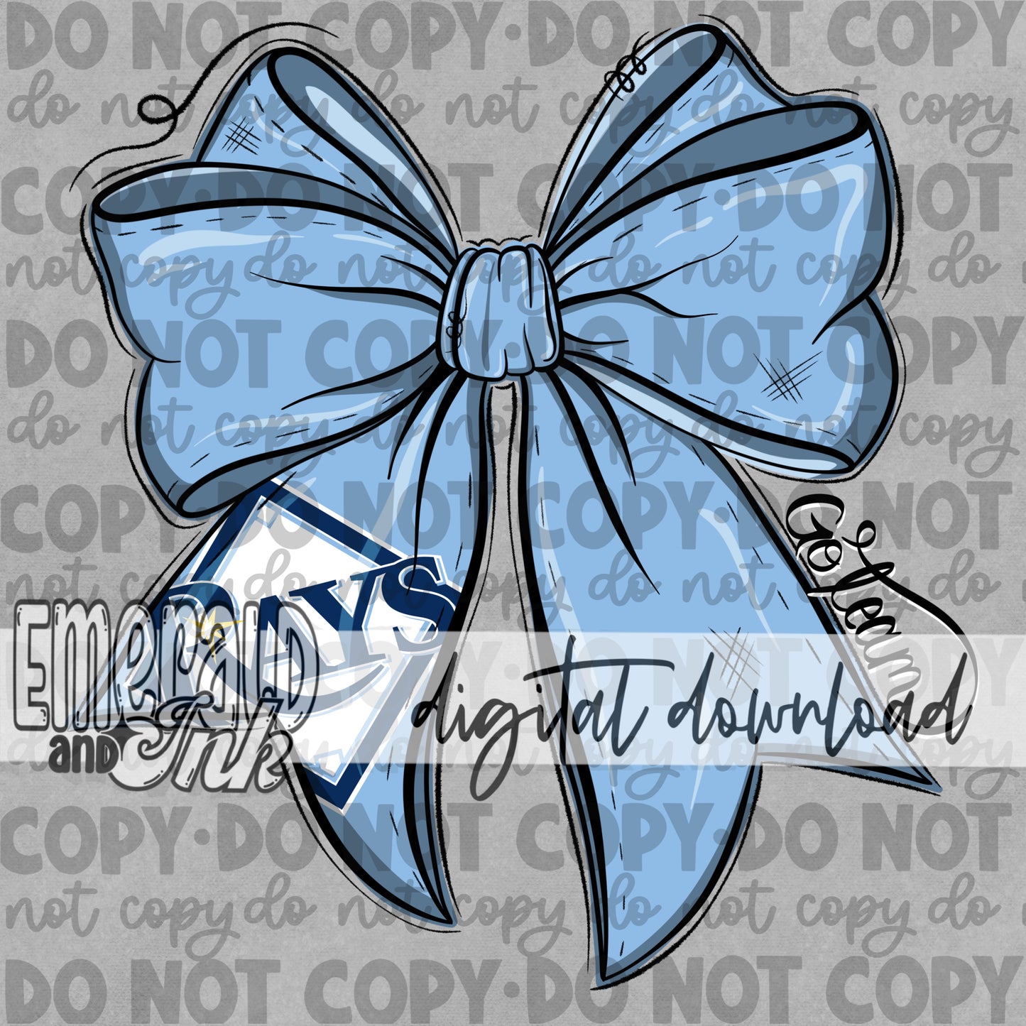 Baseball Team Bow TBR Digital Download