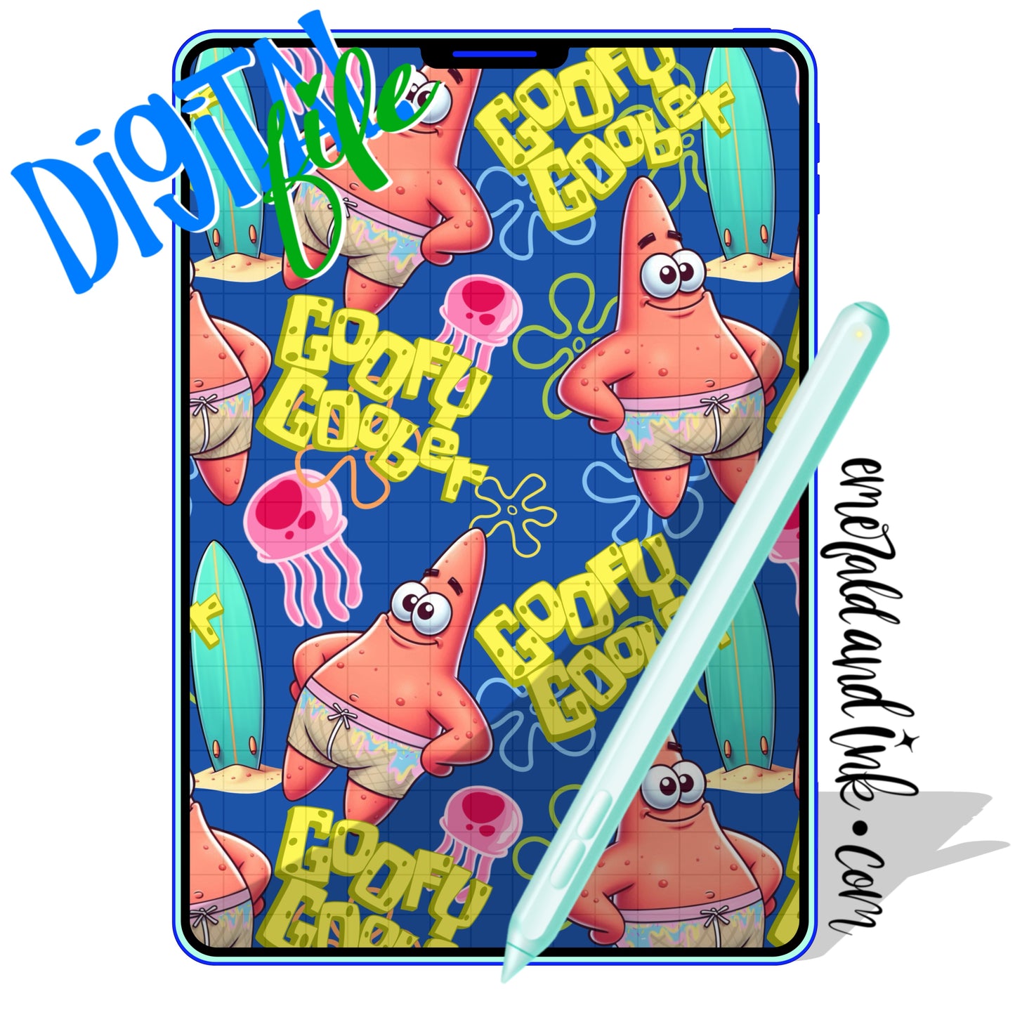 Character Goofy Surf Shop Seamless - Digital Download