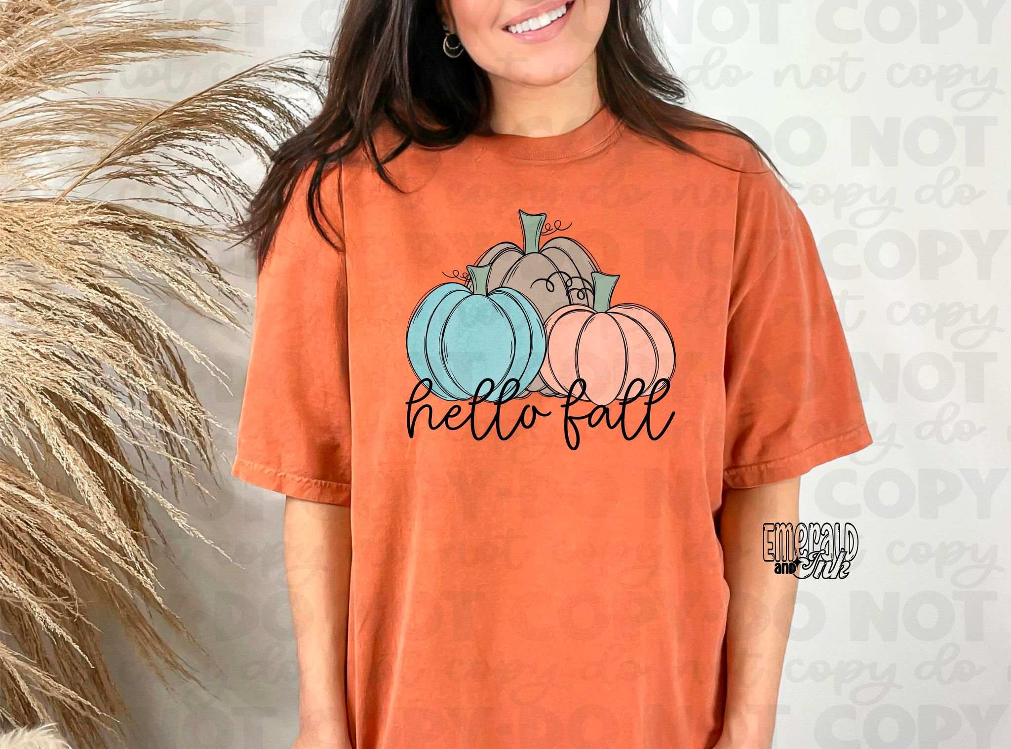 hello-fall-pumpkins-dtf-transfer-tat-5-7-biz-days-emerald-ink