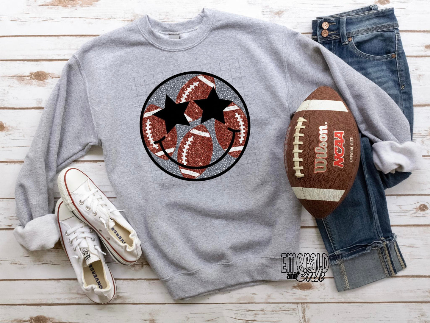 Blingy Football Happy Face - DTF