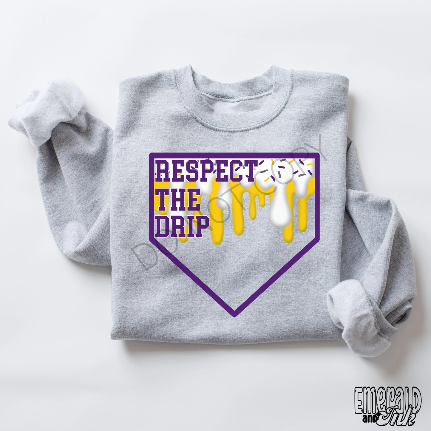 Respect The Drip Digital Download - Purple Yellow Gold Homeplate
