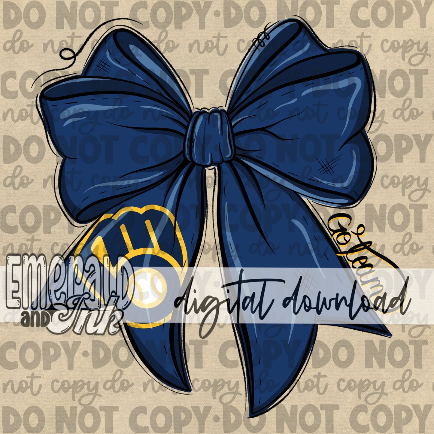 Baseball Team Bow MB Digital Download