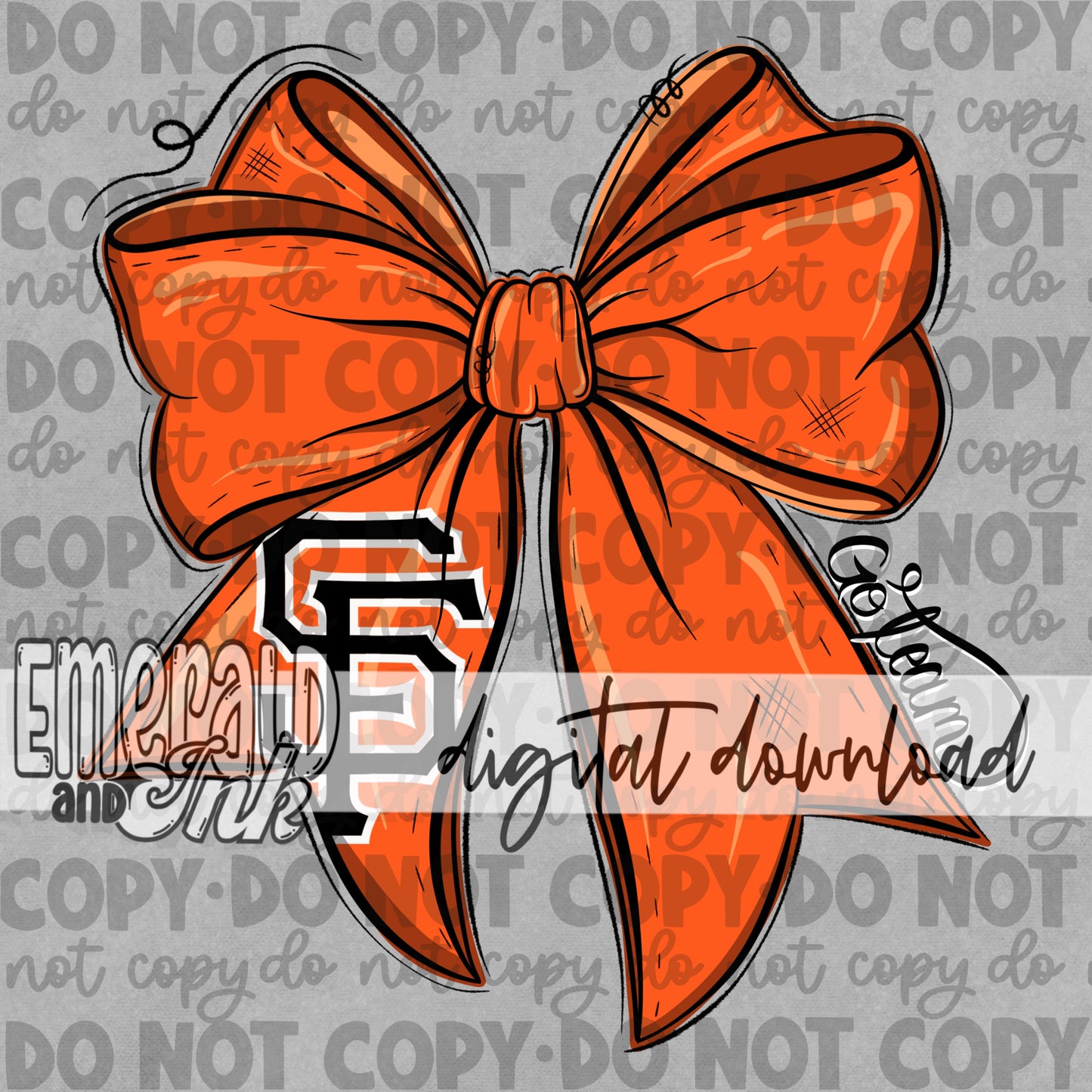 Baseball Team Bow SFG Digital Download