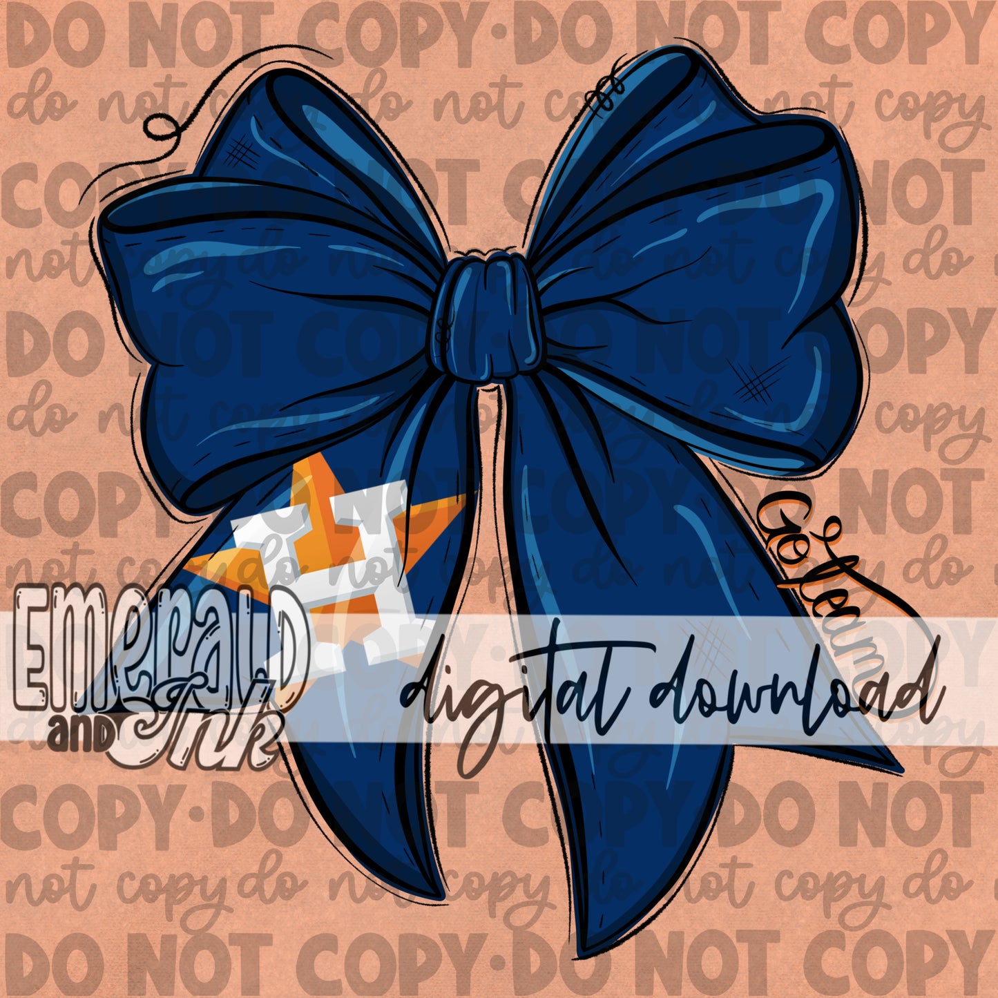 Baseball Team Bow HA Digital Download