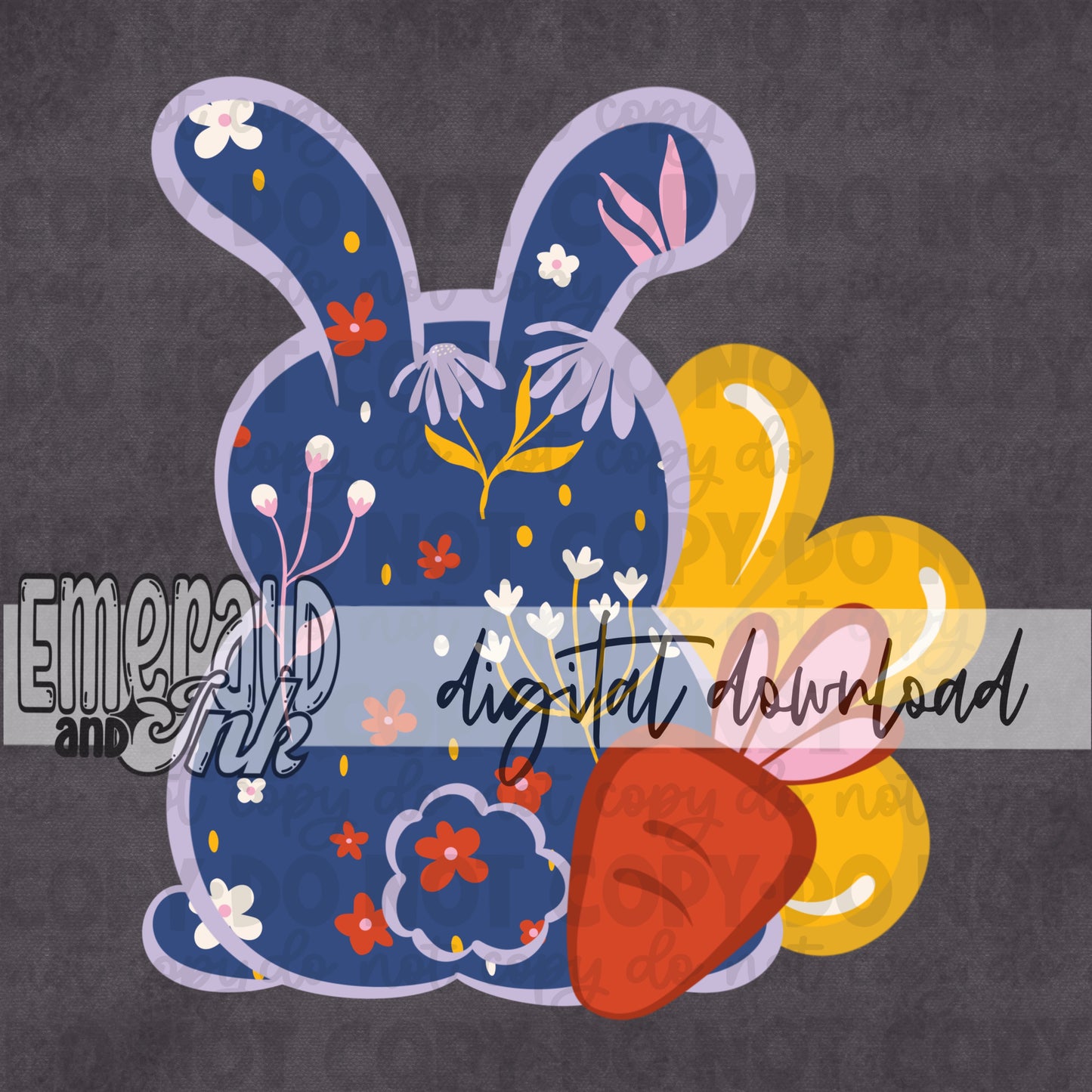Doodle Easter Bunny Clipart SET Digital Download