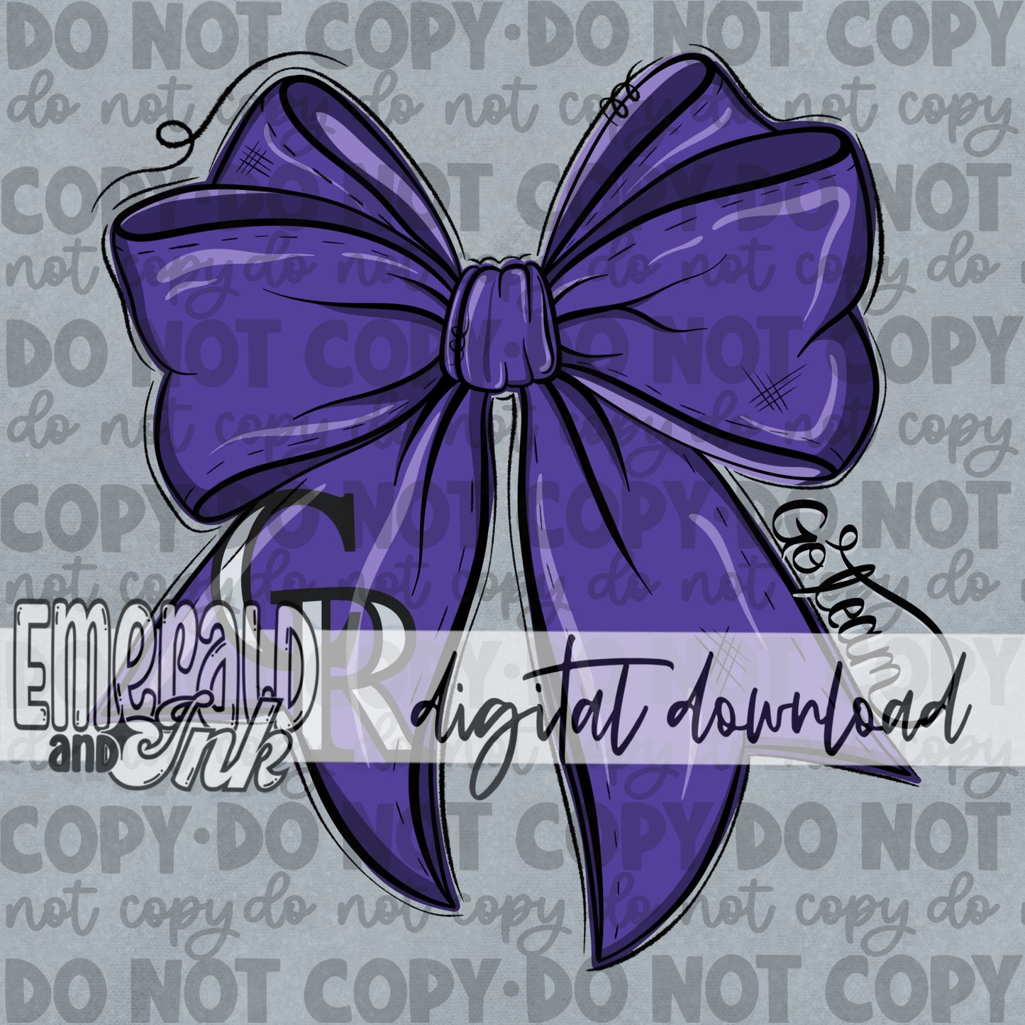 Baseball Team Bow CR Digital Download