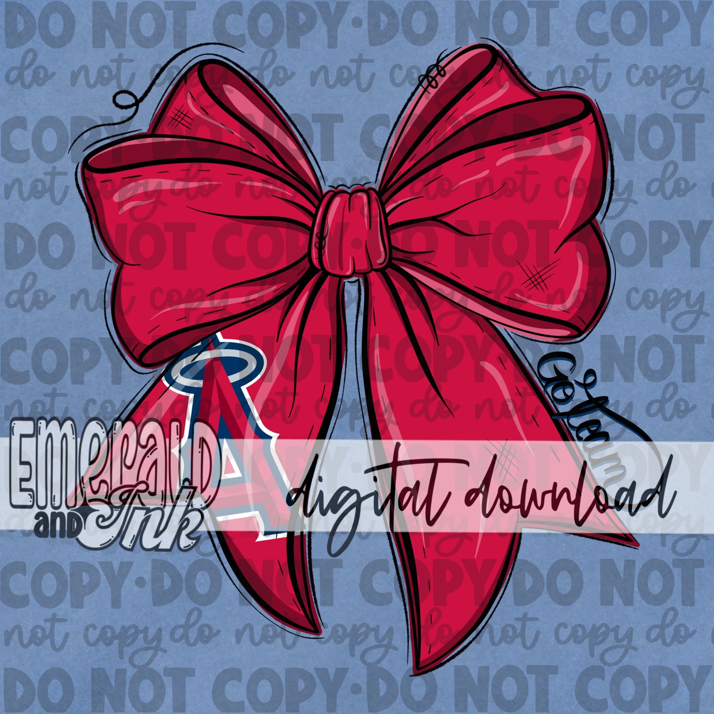 Baseball Team Bow LAA Digital Download