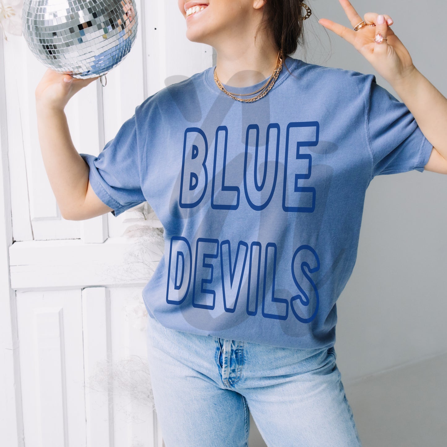Bold Team Mascot Name Digital PNG File - Blue Devils