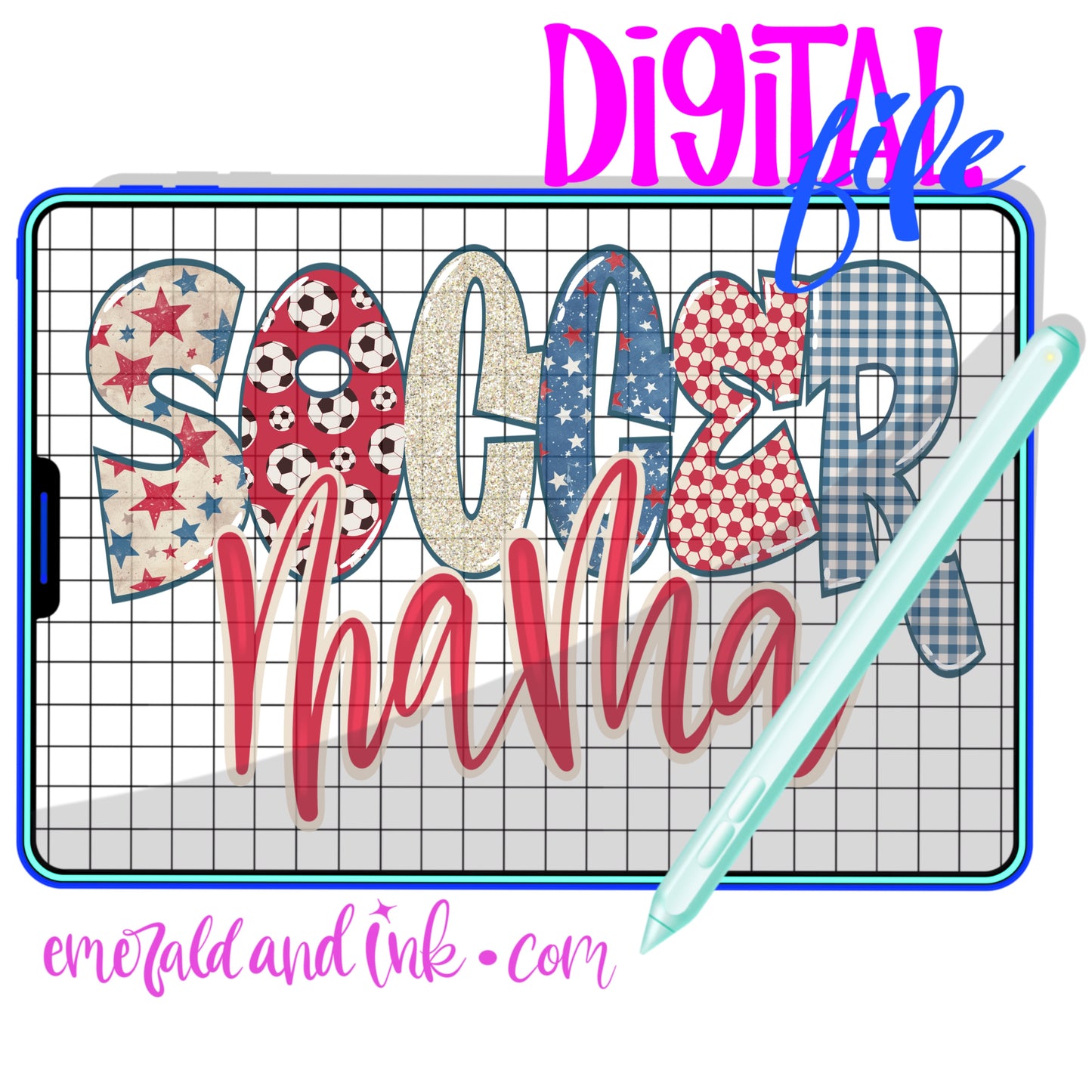 Soccer Mama Vintage Patriotic - Digital Download