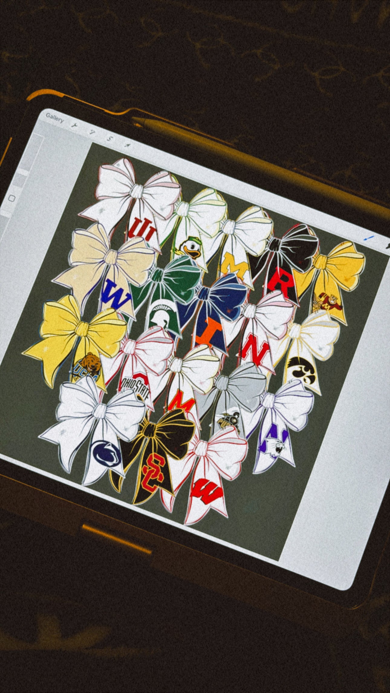 Hand Drawn Bow w/ Team Logo PNG Design - Order your custom today!