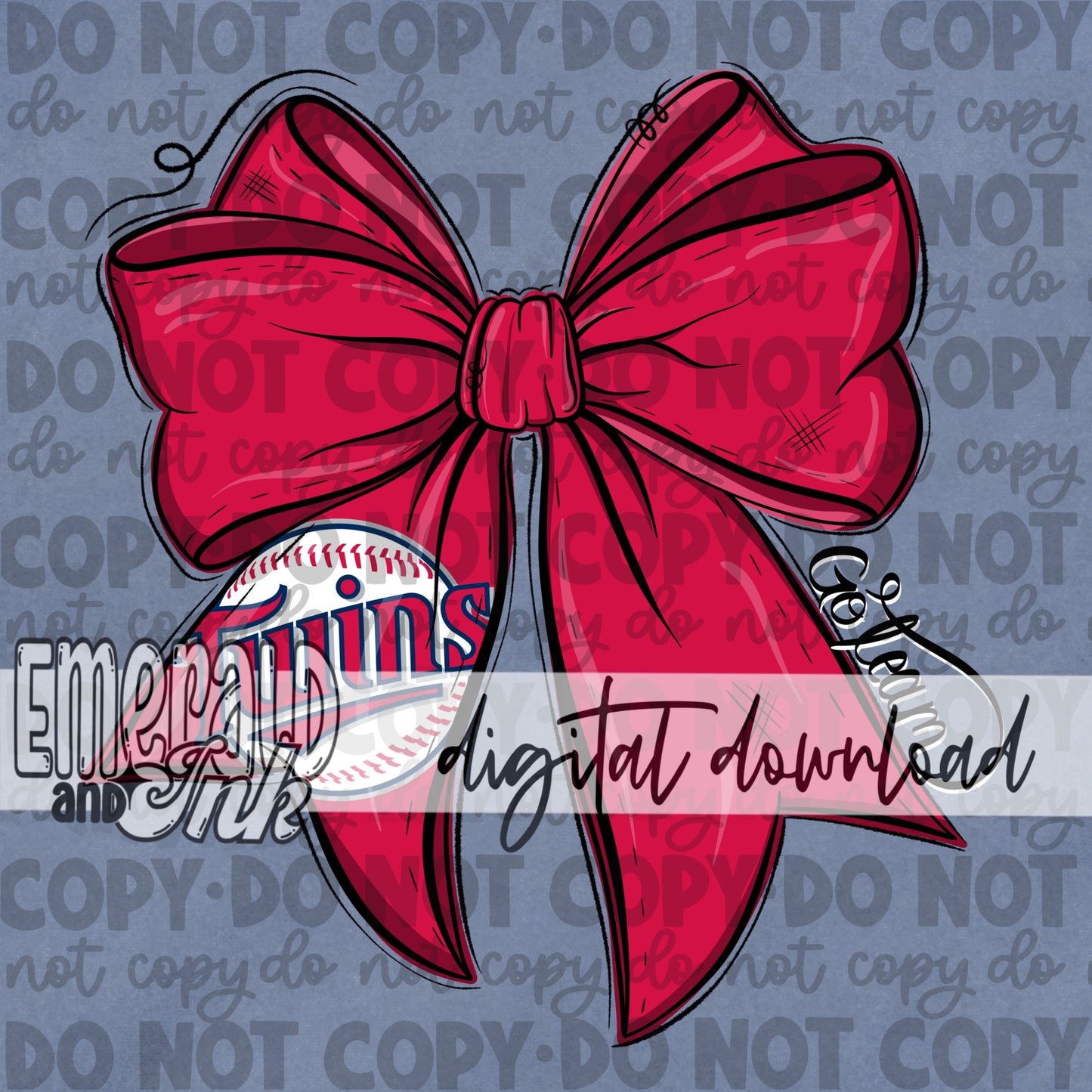 Baseball Team Bow MT Digital Download