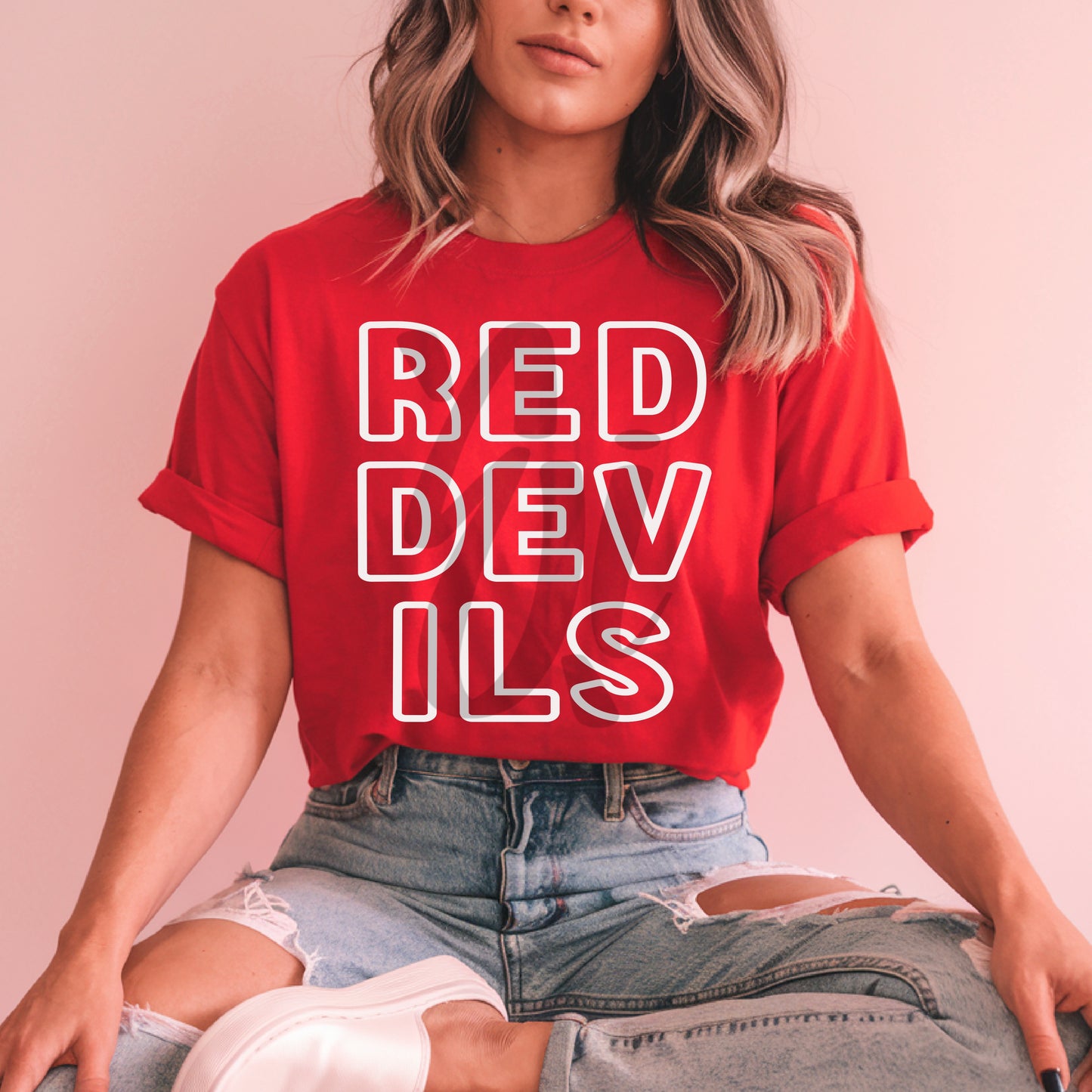 Bold Team Mascot Name Digital PNG File - Red Devils