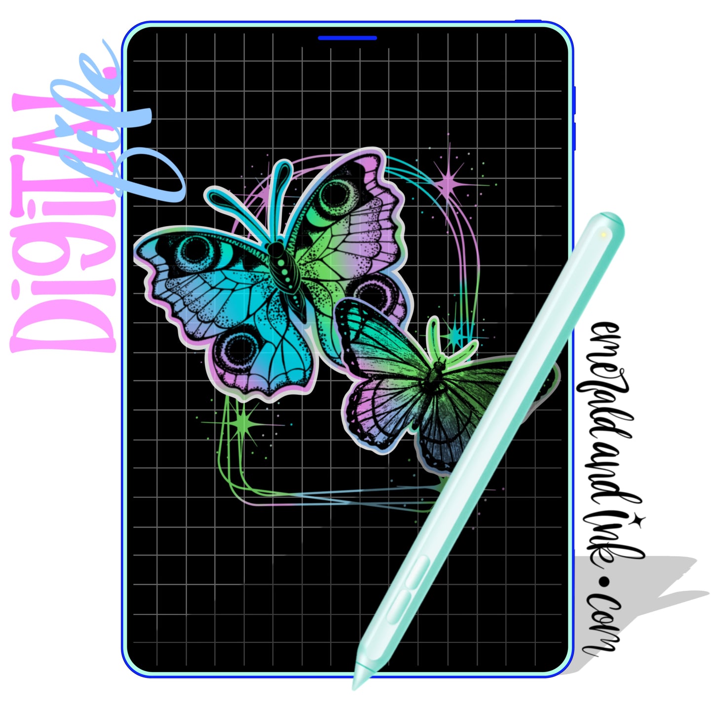 Neon Wings PNG - Digital Download