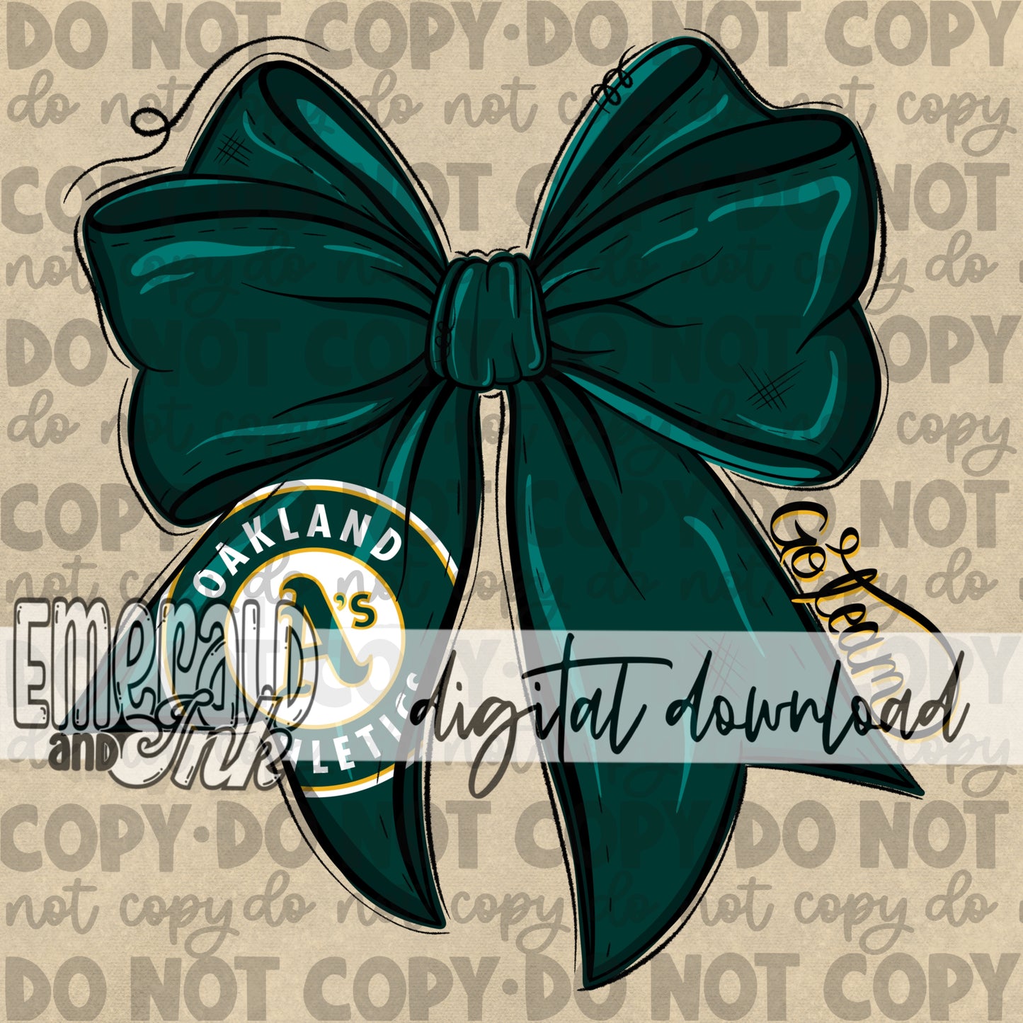 Baseball Team Bow OA Digital Download