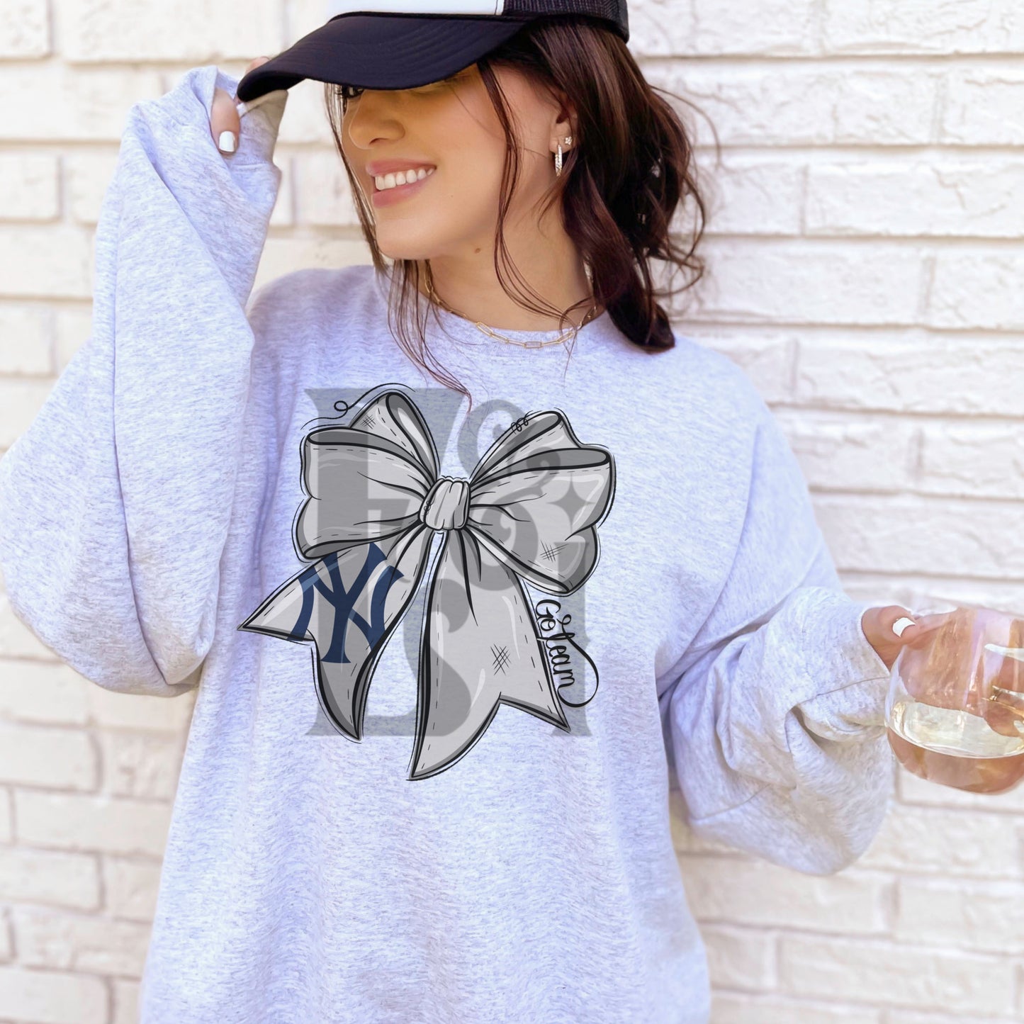 Baseball Team Bow NYY 2 Digital Download