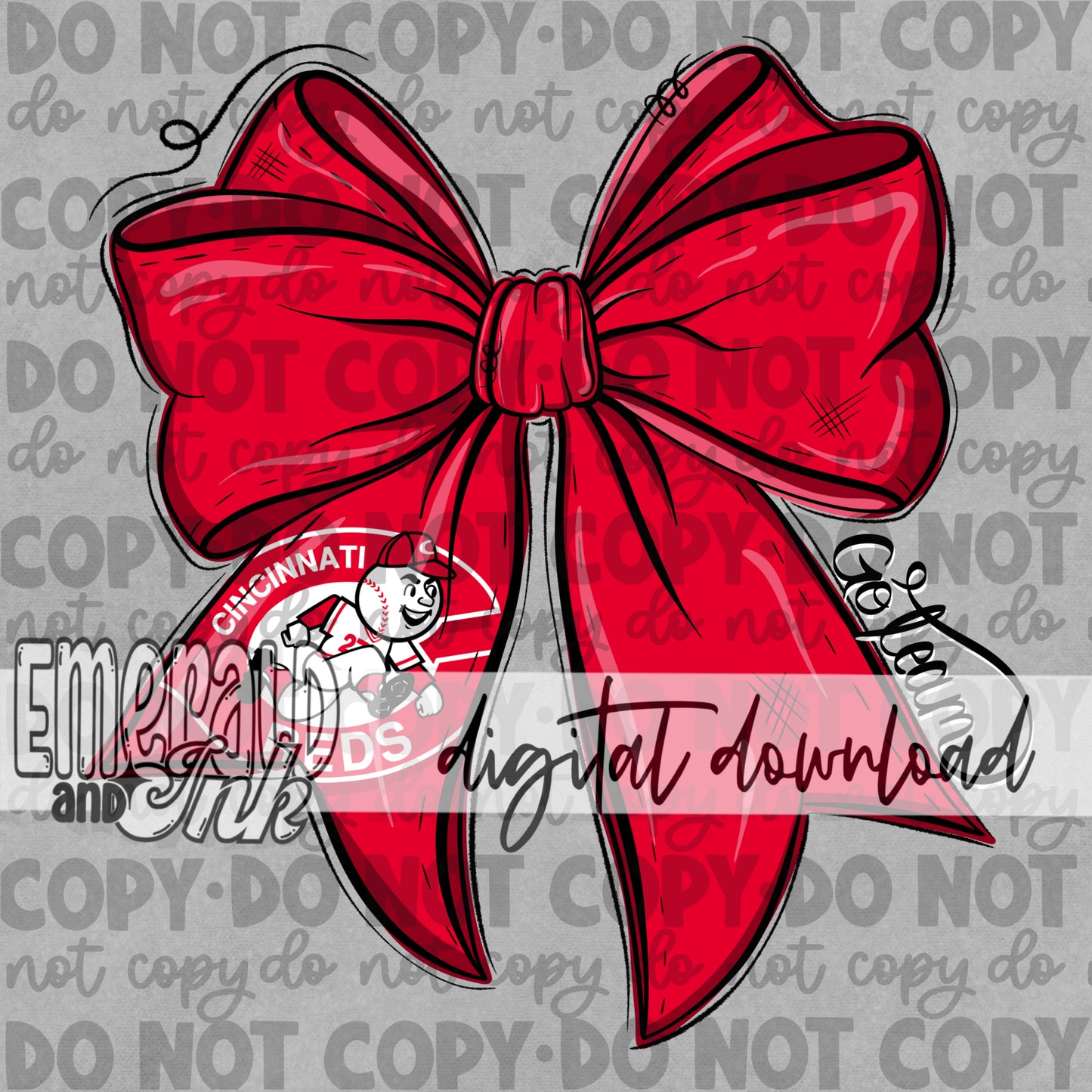 Baseball Team Bow CR Digital Download
