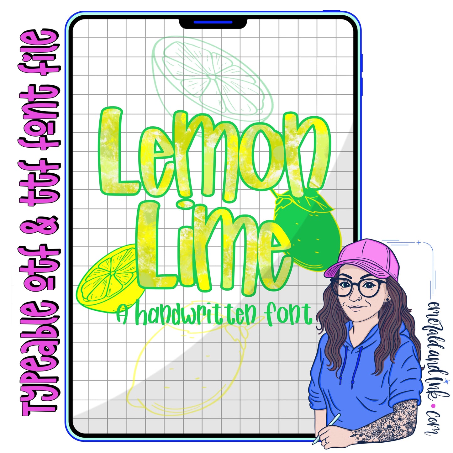 Lemon Lime Typeable Font - .otf file