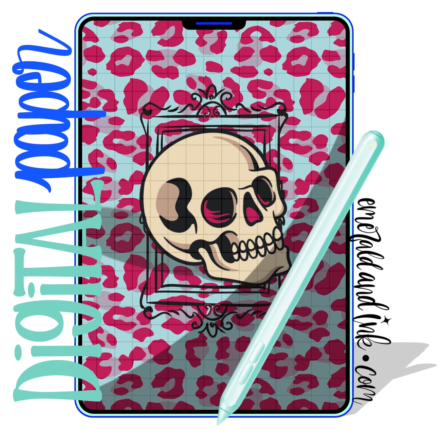Preppy Tattoo Skull Digital Paper Download