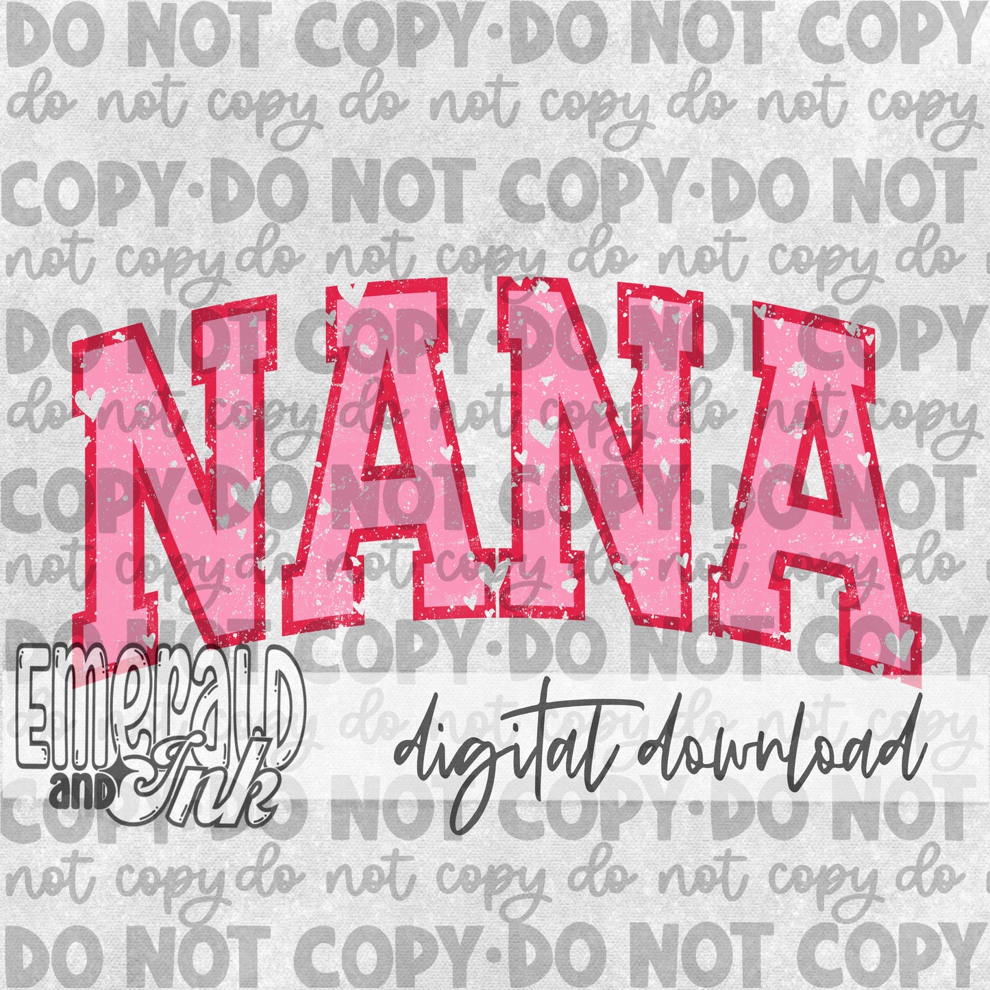 Valentines Nana Varsity - Digital File Download