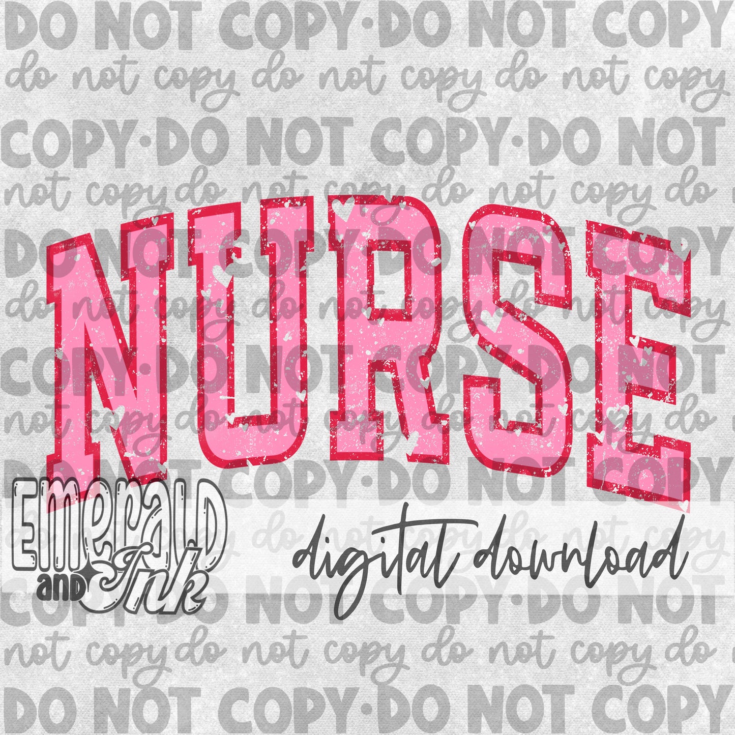Valentines Nurse Varsity - Digital File Download