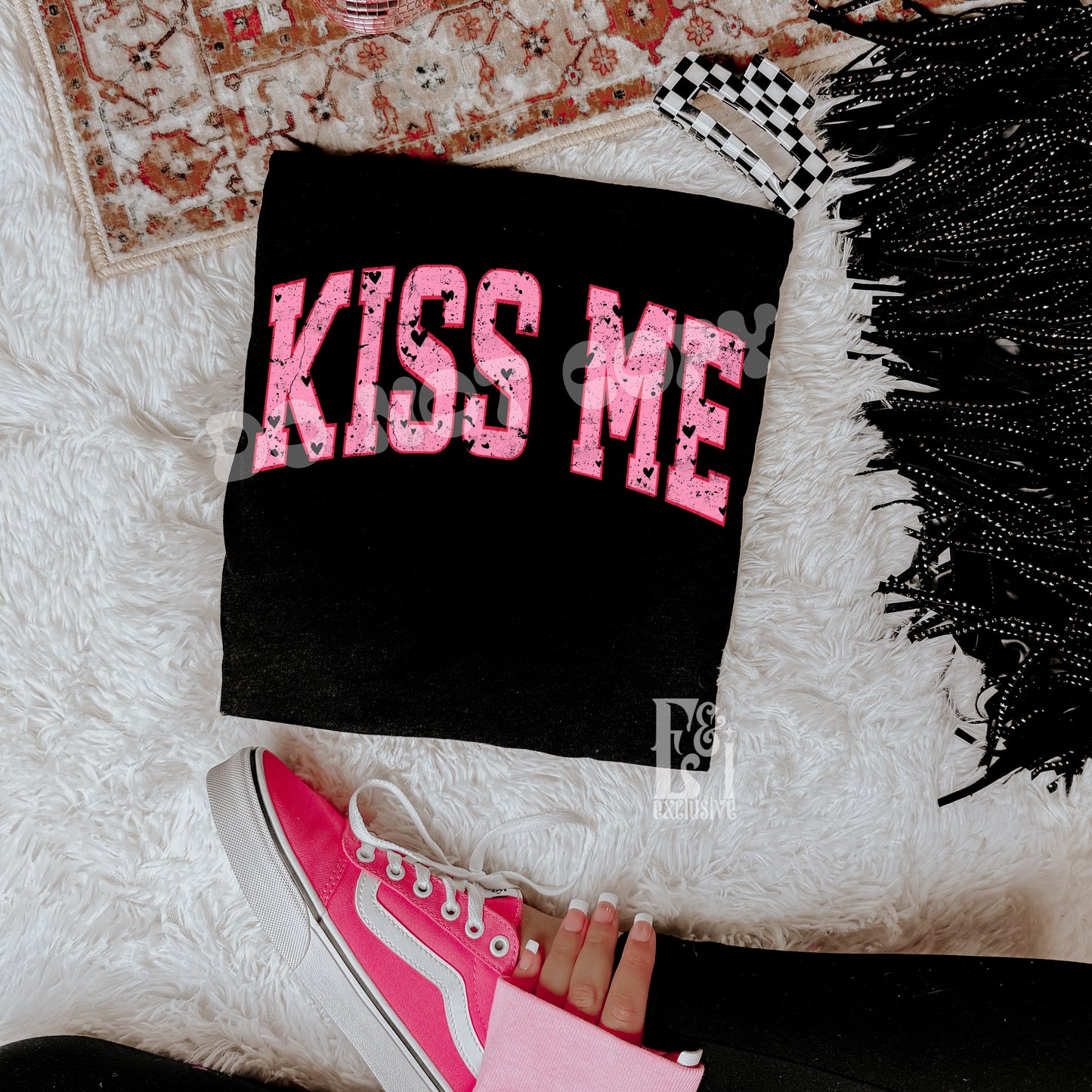 Valentines Kiss Me Varsity - Digital File Download