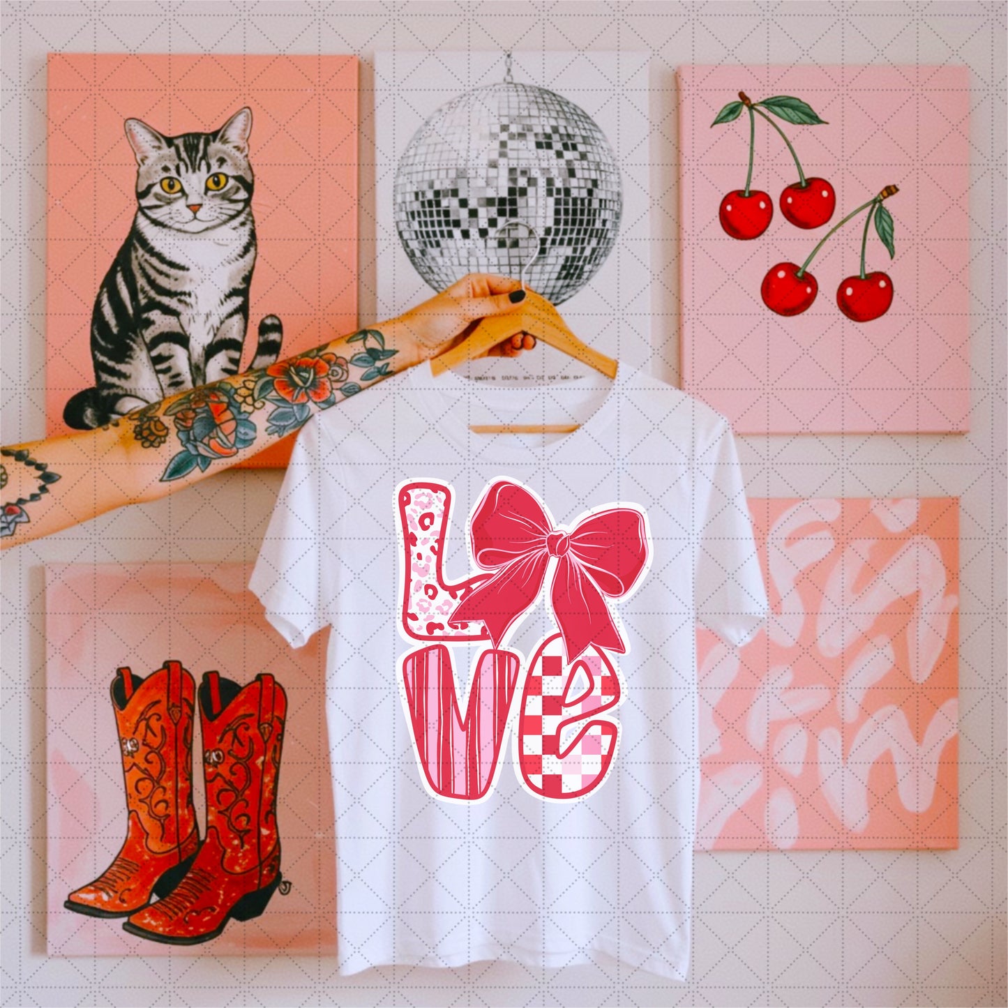 LOVE Bow Red PNG
