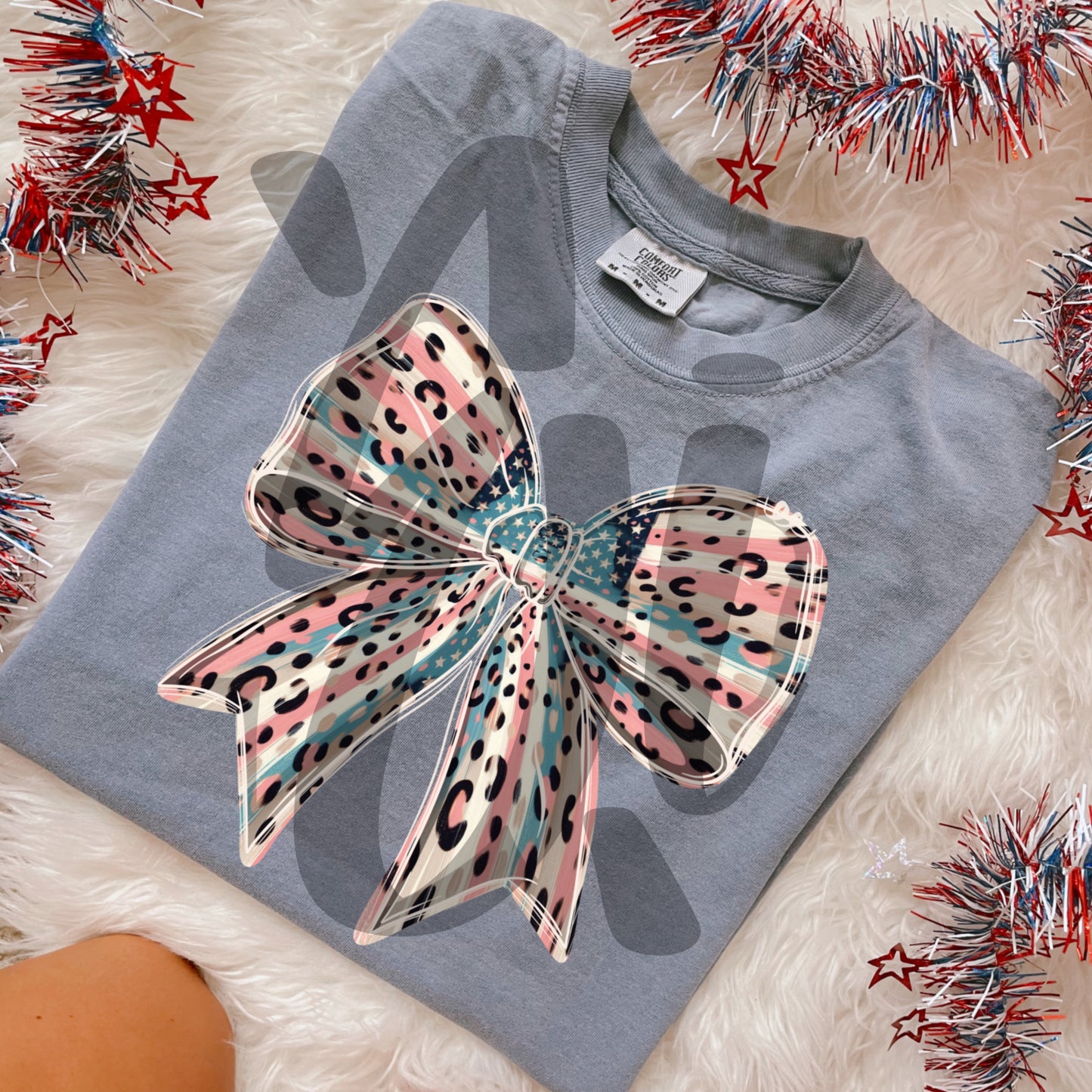 Pink American Flag Bow *Hand Drawn - Digital Download