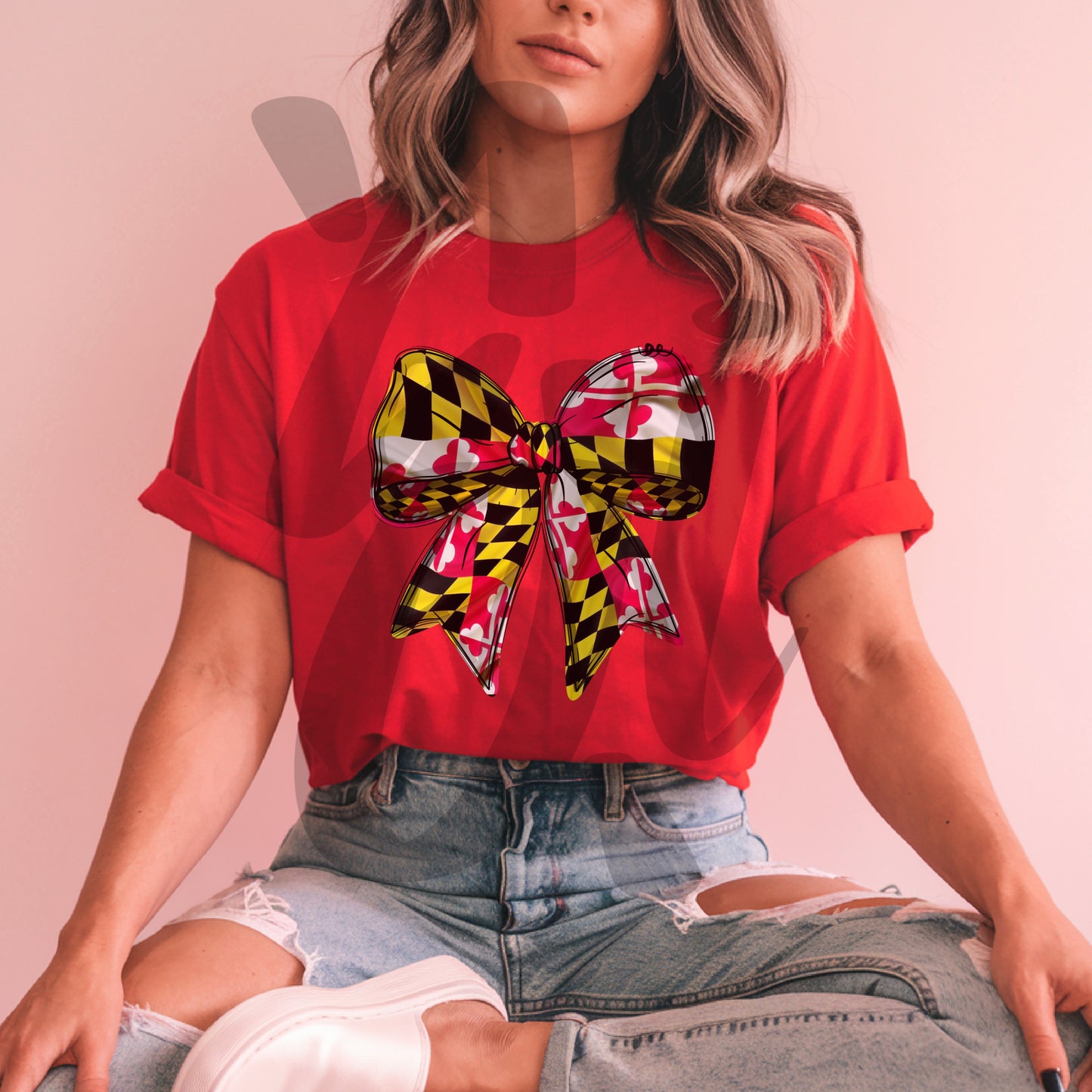 Maryland Flag Bow *Hand Drawn - Digital Download