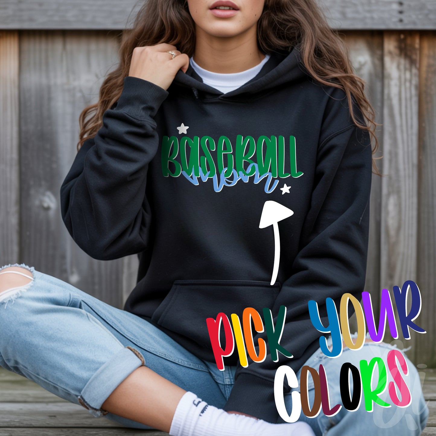 Baseball Mom Hand Lettered Custom Digital