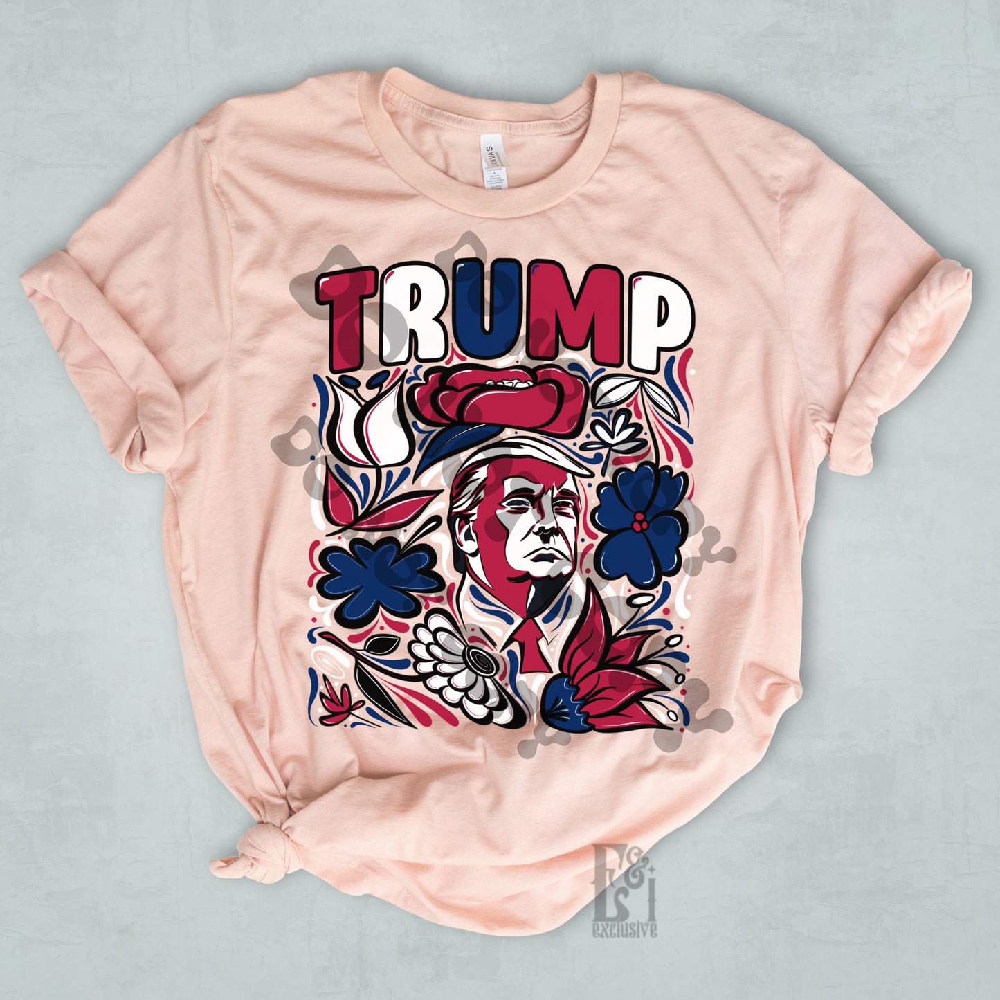 Hand-drawn Doodle Flowers TRUMP Digital Download
