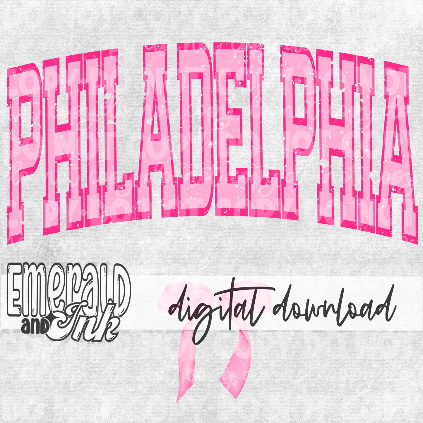 Pink Varsity Football City Philly Digital Download
