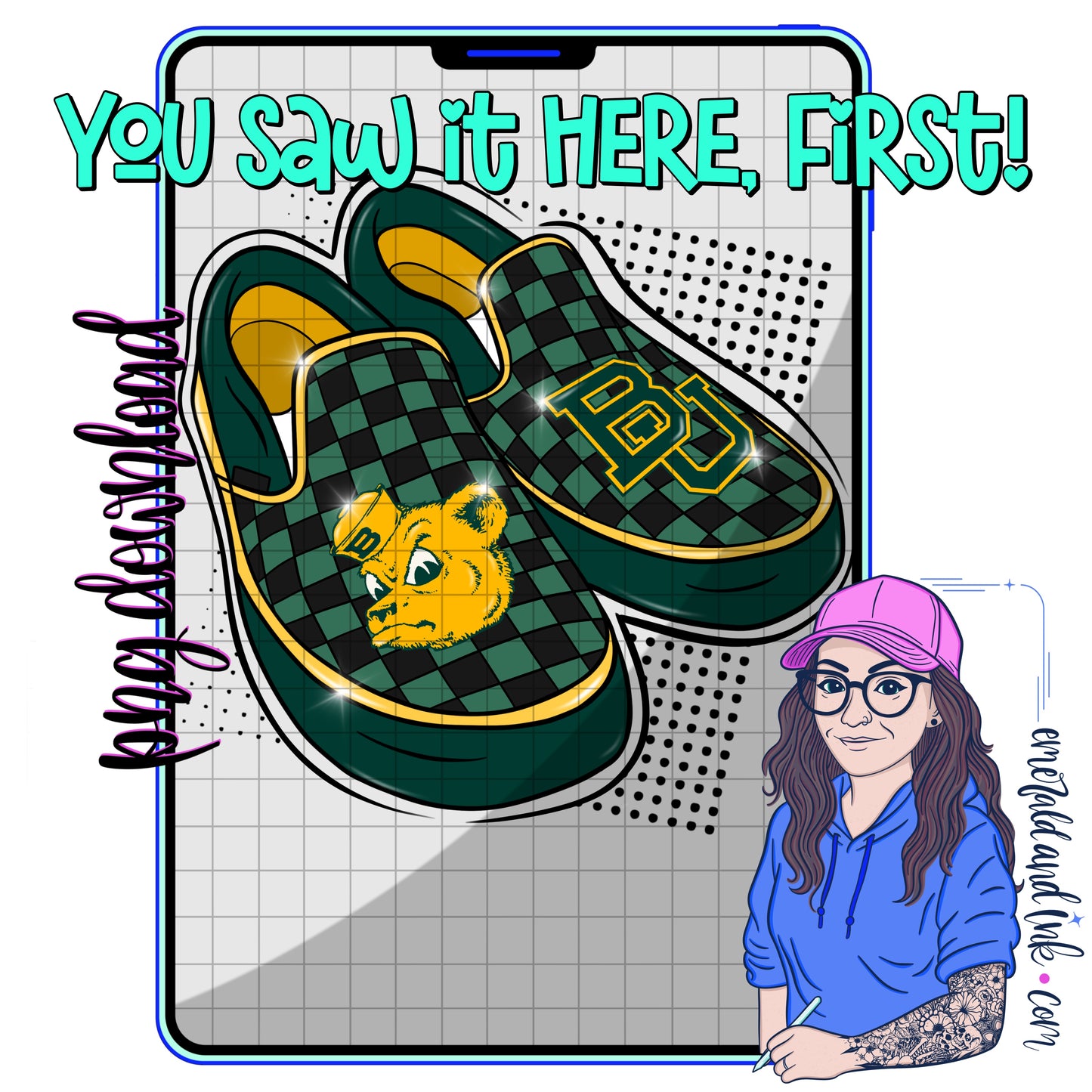 *ORIGINAL DESIGNER* Bear Collegiate Shoes PNG Digital File