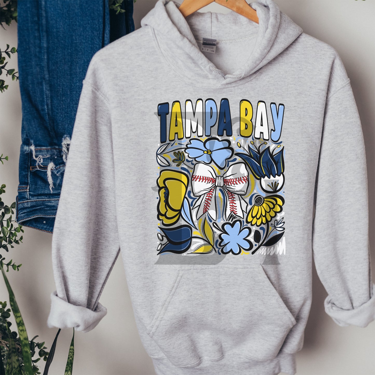 Baseball Team TBR Hand Drawn Flowers Digital Download