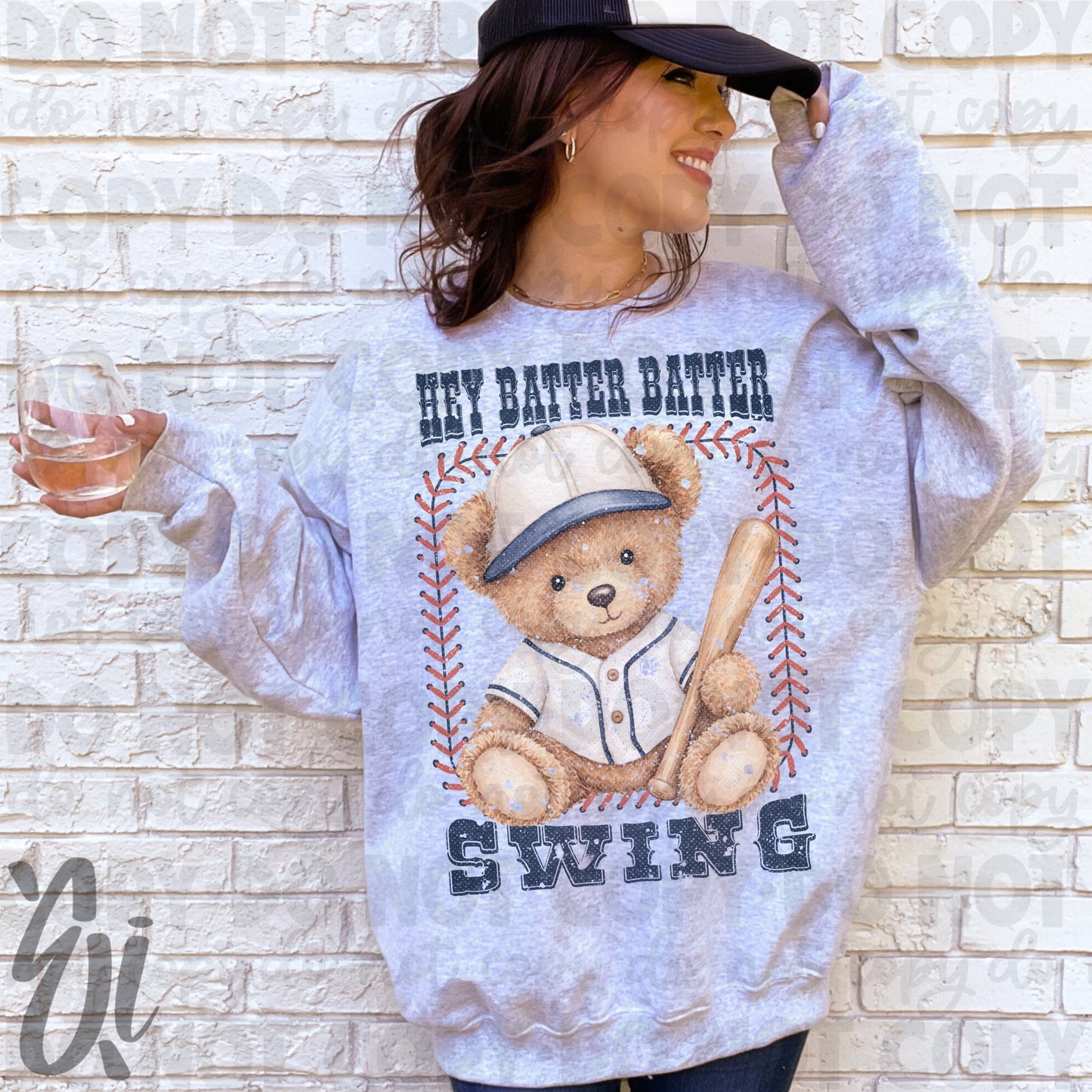 Hey Batter Batter Swing Baseball Teddy Bear PNG