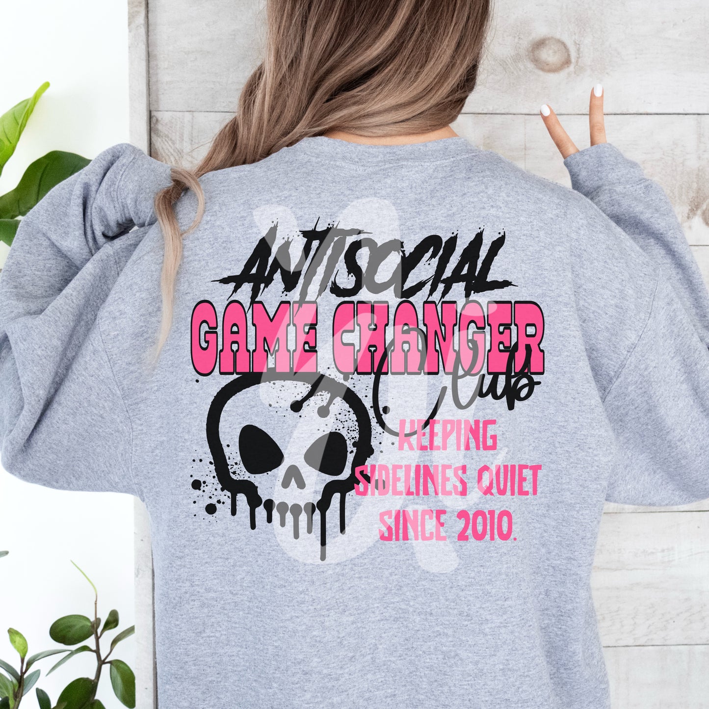Antisocial Game Changer Club (splatter skull) - PNG Digital Download
