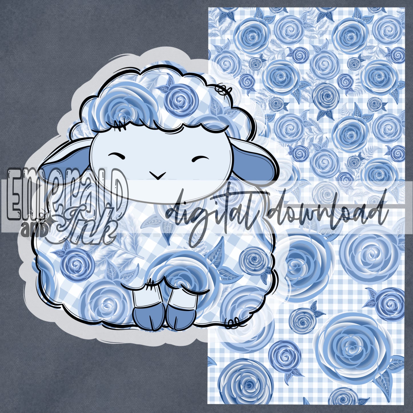 Blue Doodle SET Digital Download