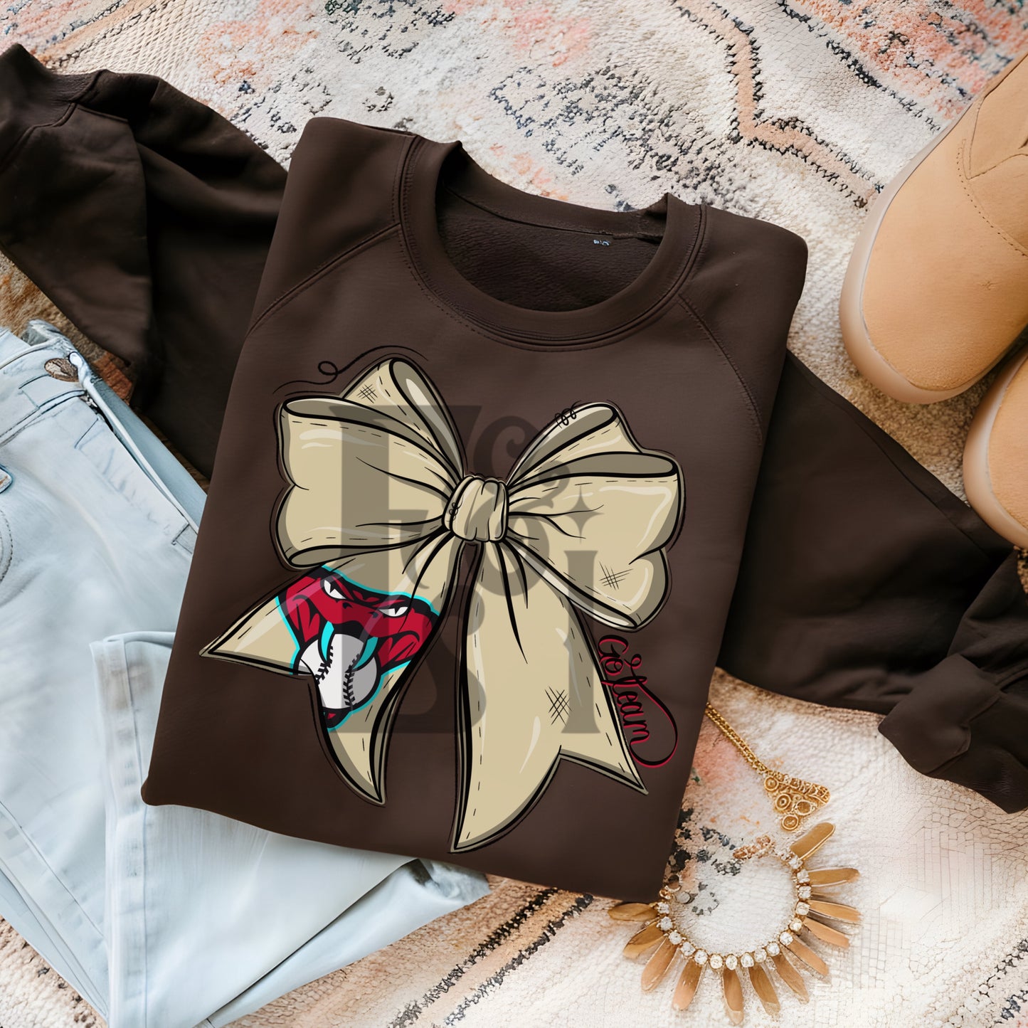 Baseball Team Bow AD Digital Download