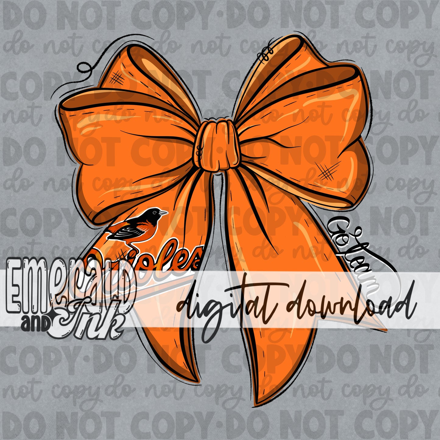 Baseball Team Bow BO Digital Download