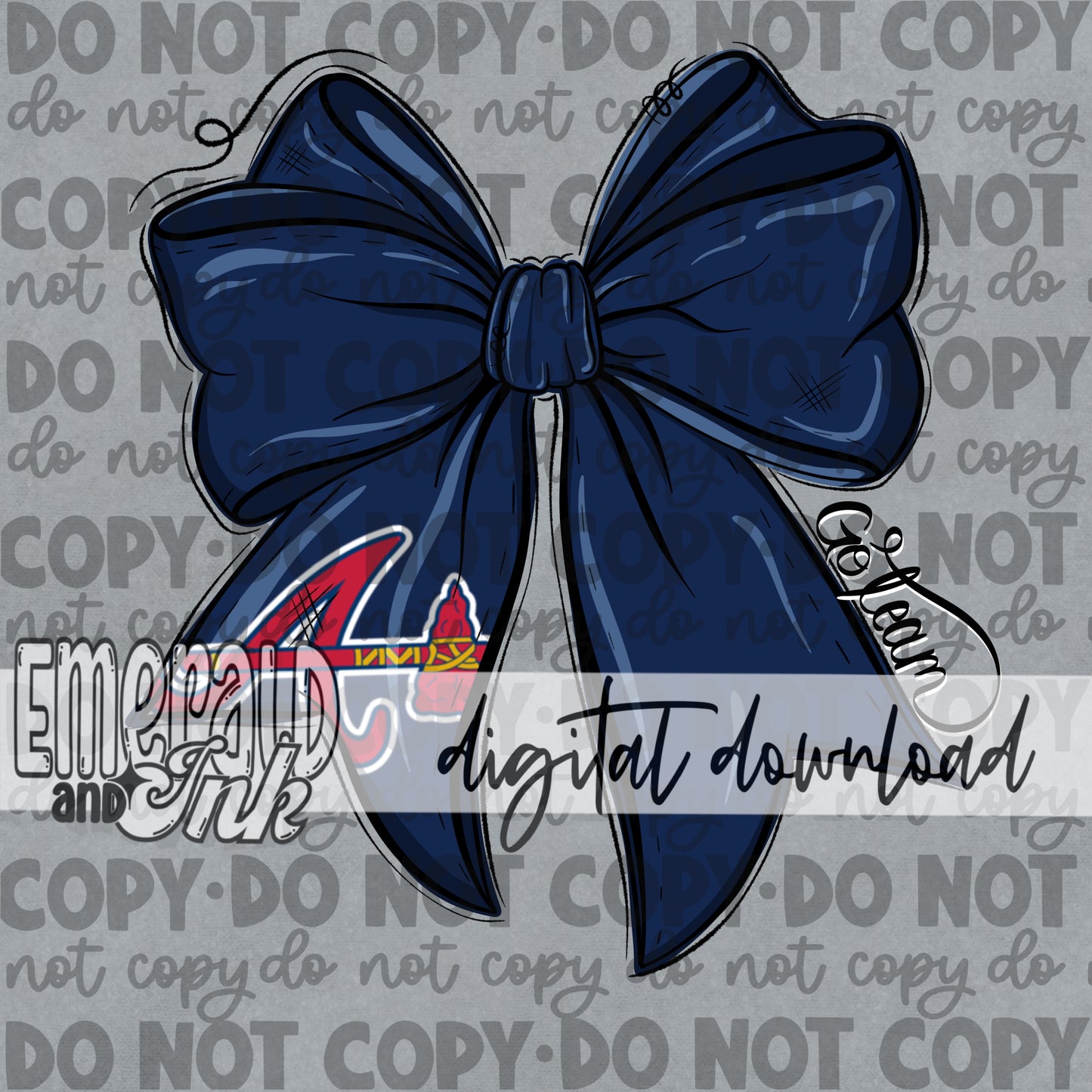Baseball Team Bow AB Digital Download