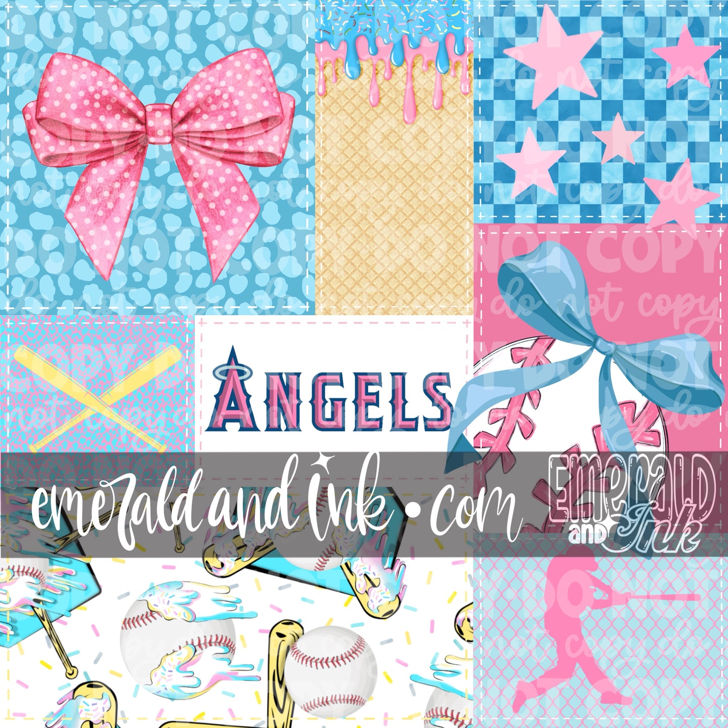 Baseball Team Drip Patchwork Digital File - Anaheim