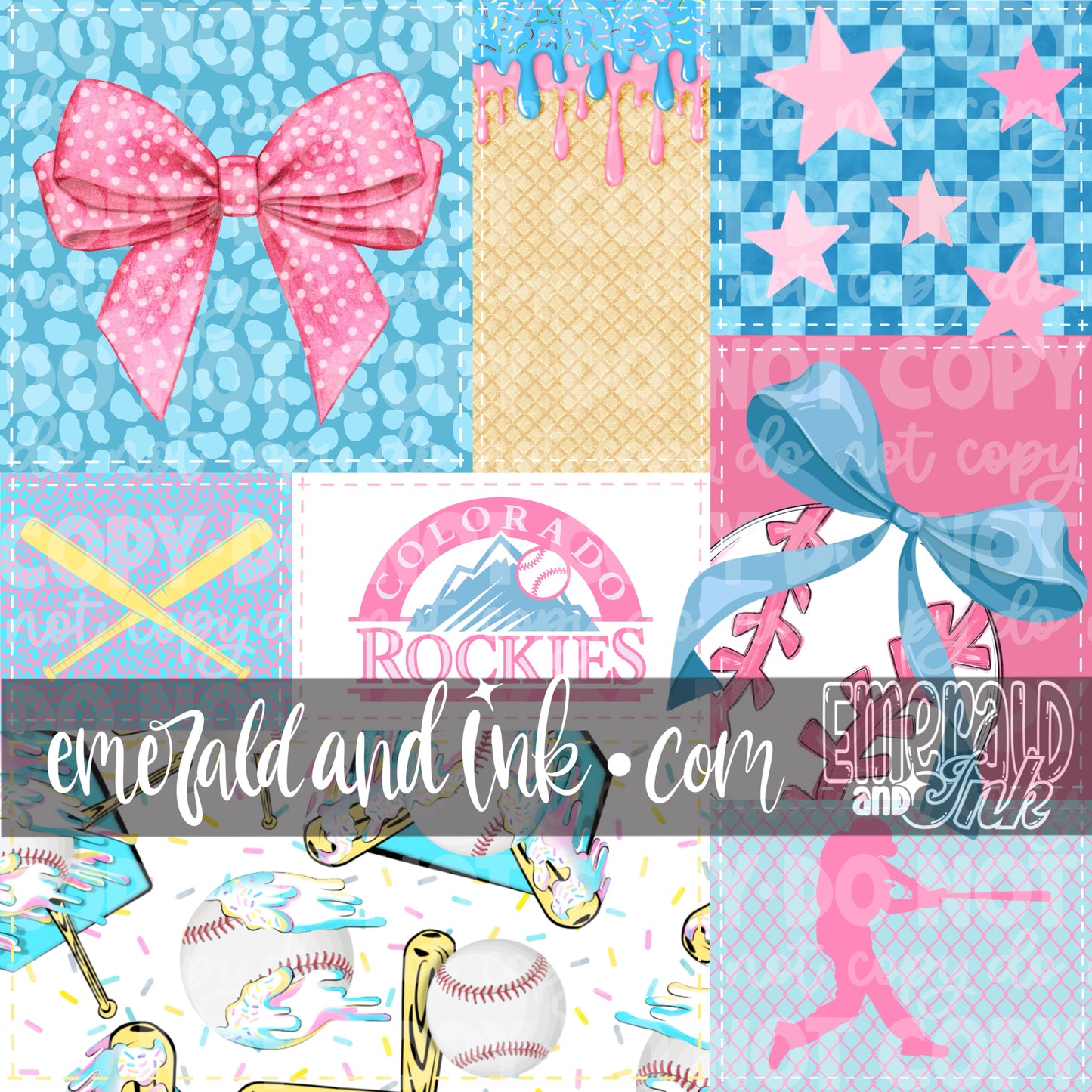 Baseball Team Drip Patchwork Digital File - CO
