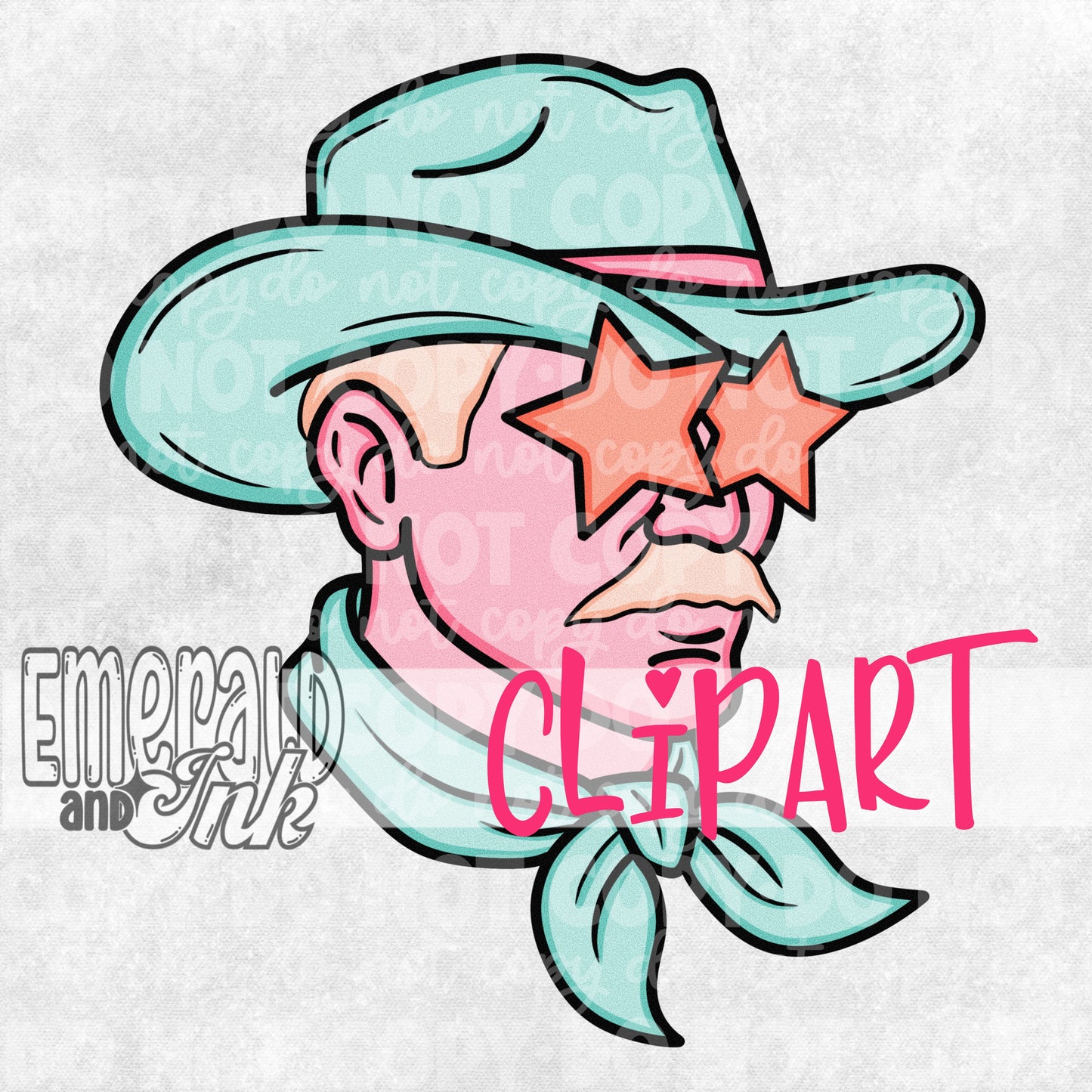 Trendy Mascot Clipart Digital (Cowboys, Huntsman, Rebels)