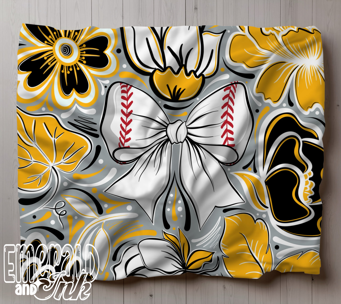 Team Colors Baseball Bow Cozy Throw Blanket - Multiple Sizes Available